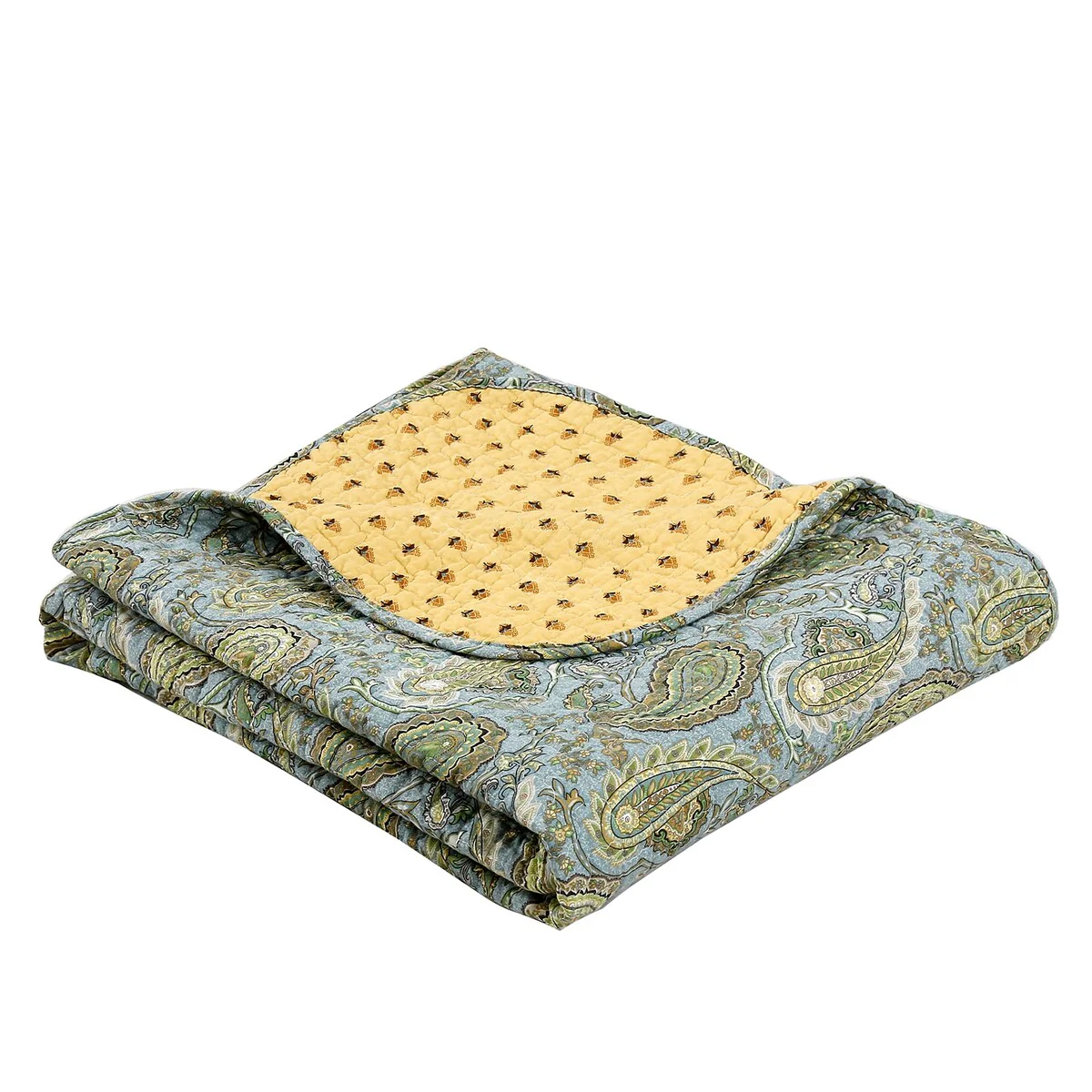 Cozy Line Rosales Paisley Reversible Cotton Throw Blanket
