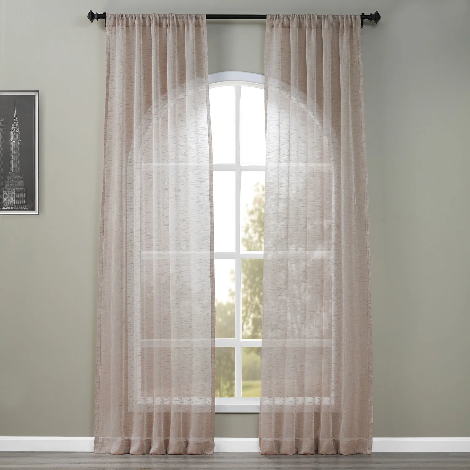 Exclusive Fabrics Open Weave Linen Sheer Curtain (1 Panel)