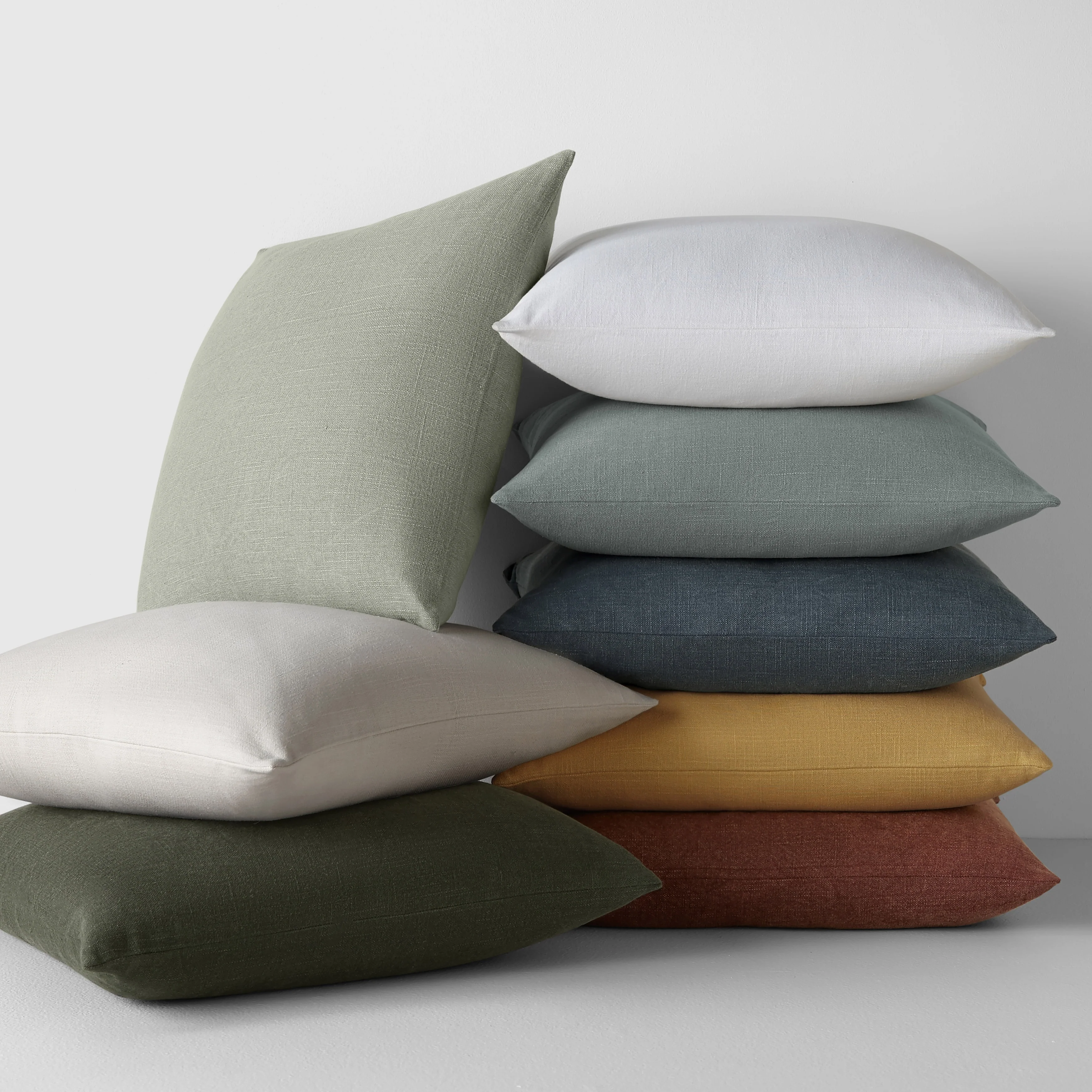 Washed and Distressed Cotton Decor Throw Pillow in Stone Washed