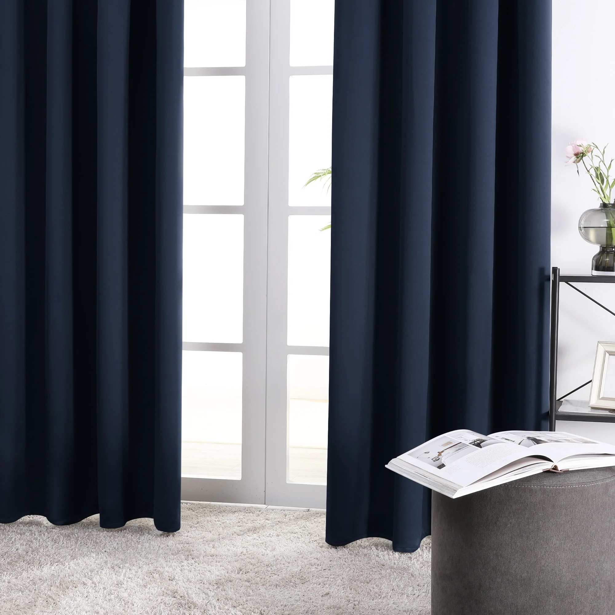 Deconovo Solid Rod Pocket Curtain Panel Pair (2 Panel)