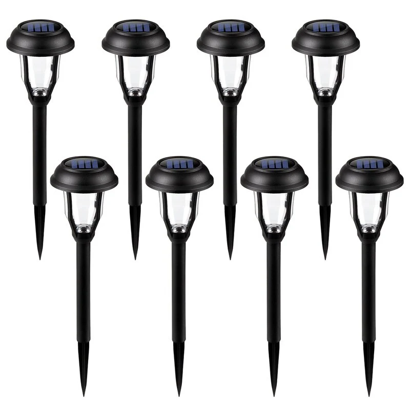 Solar Pathway Lights Outdoor Garden Warm White LED Lights 8 Pack - 8 Pack