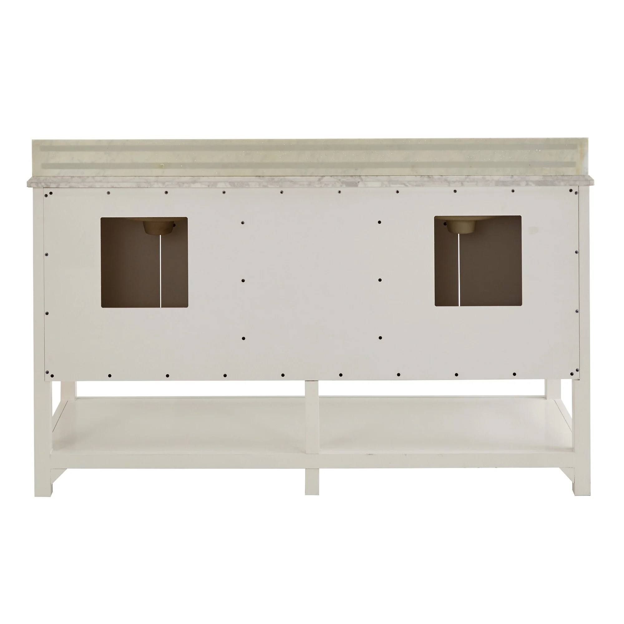 Lilleham Bathroom Sink Vanity with White Marble Veneer Stone Top by iNSPIRE Q Classic