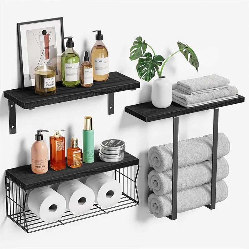 Floating Shelves Wall Mounted Over Toilet