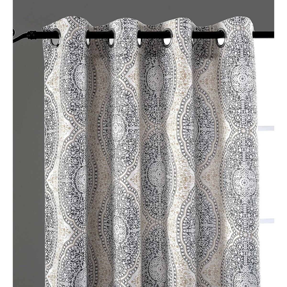DriftAway Adrianne Pastel Damask Room Darkening Curtain Panel Pair
