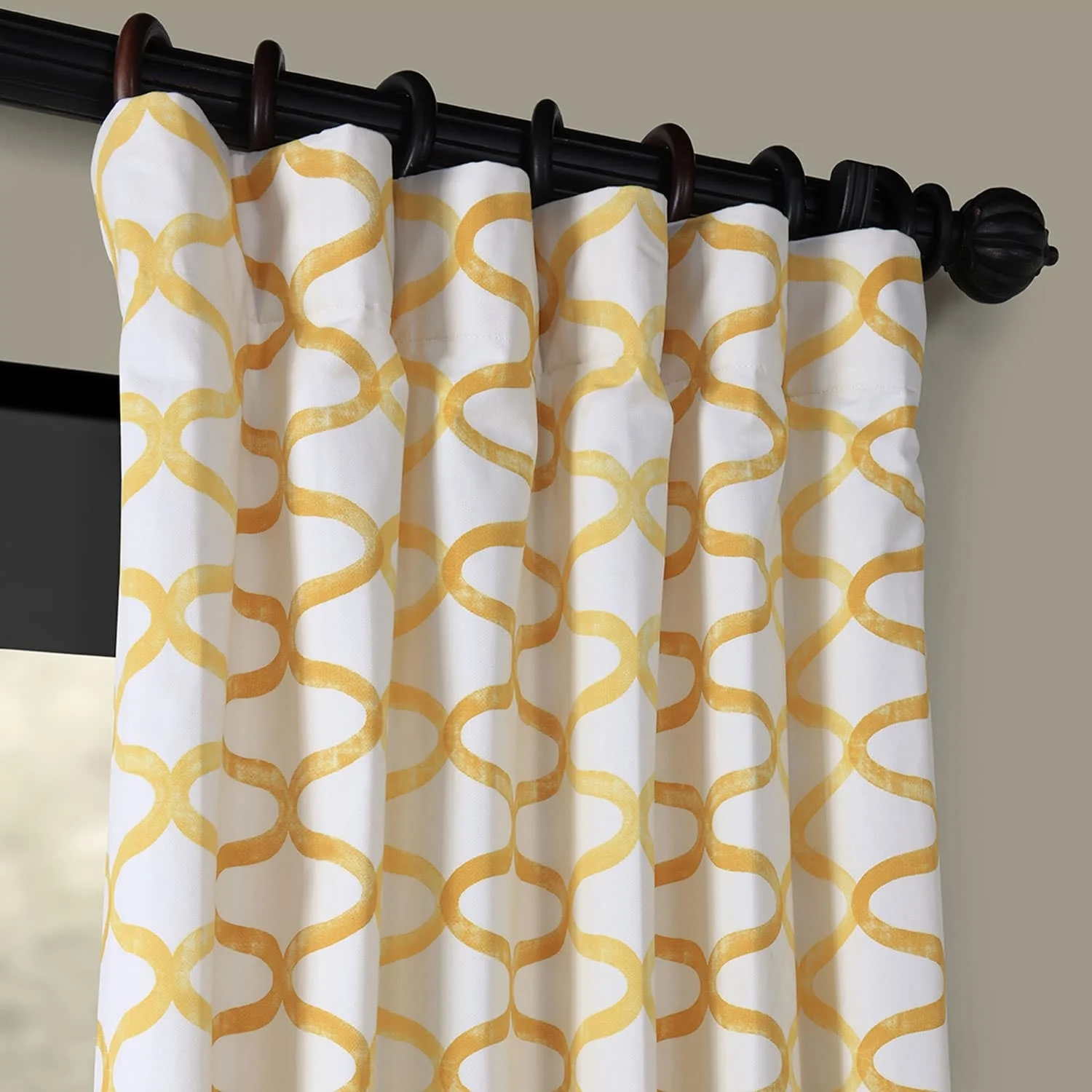 Exclusive Fabrics Illusions Geometric Grace Cotton Room Darkening Curtain (1 Panel)