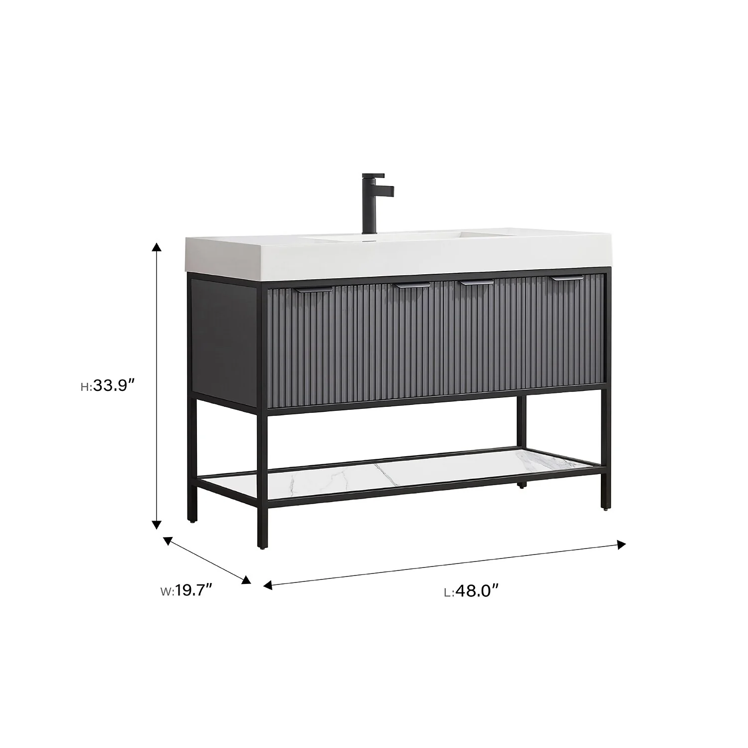 Marcilla 48 in. Single Sink Bath Vanity with Stone Sink Top