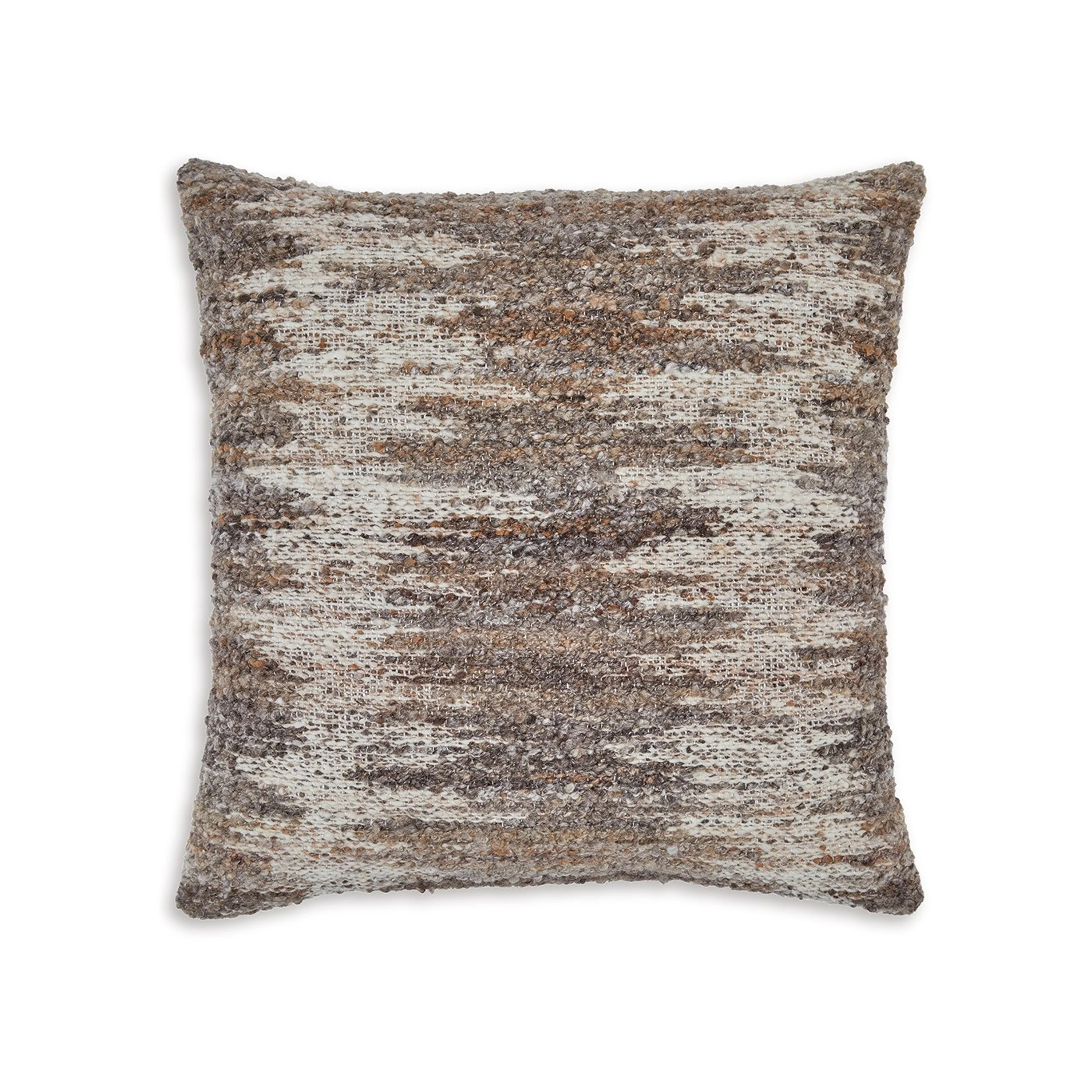 Nely 22 Inch Accent Pillow Set of 4, Handwoven Abstract Design, Ivory Brown