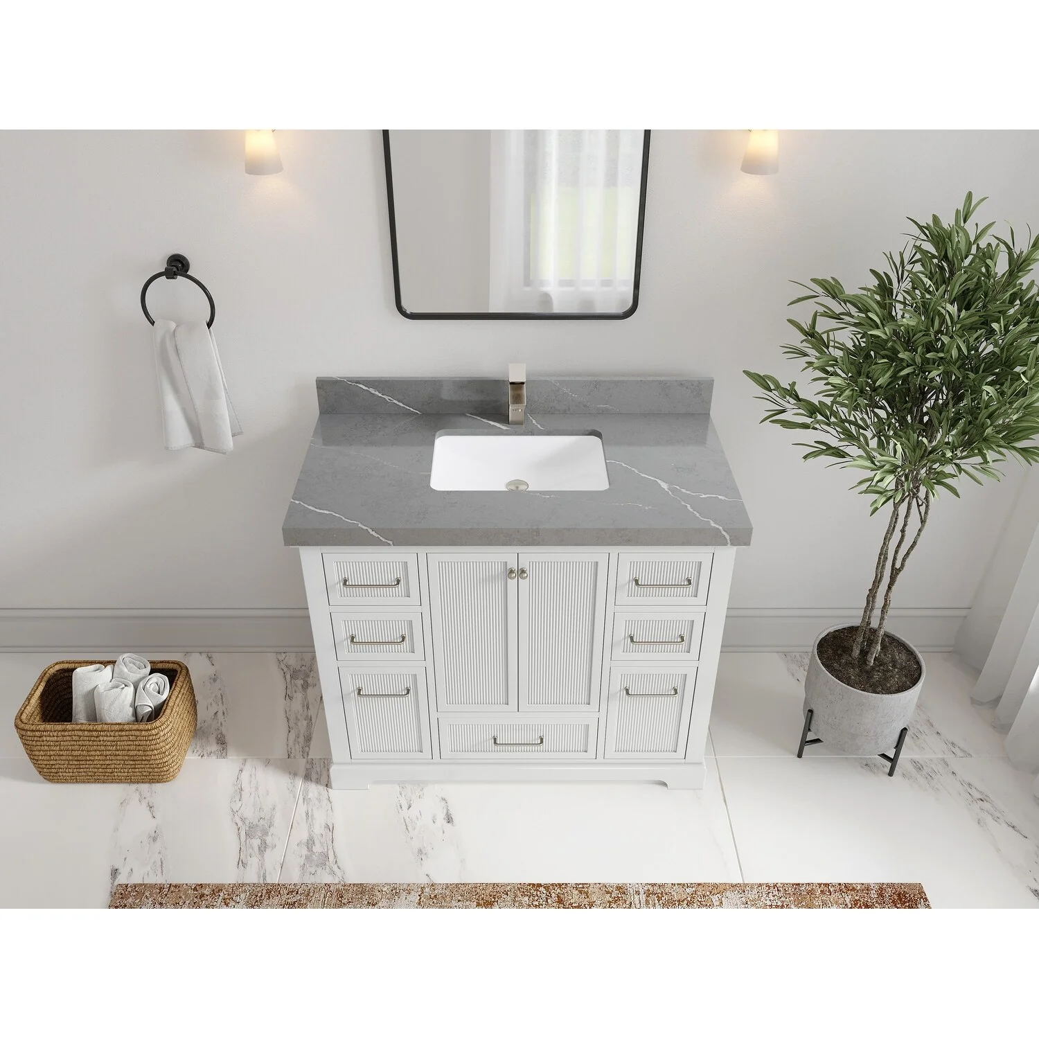 Willow Collections 42 in. W x 22 in. D Alys Single Sink Bathroom Vanity with Countertop