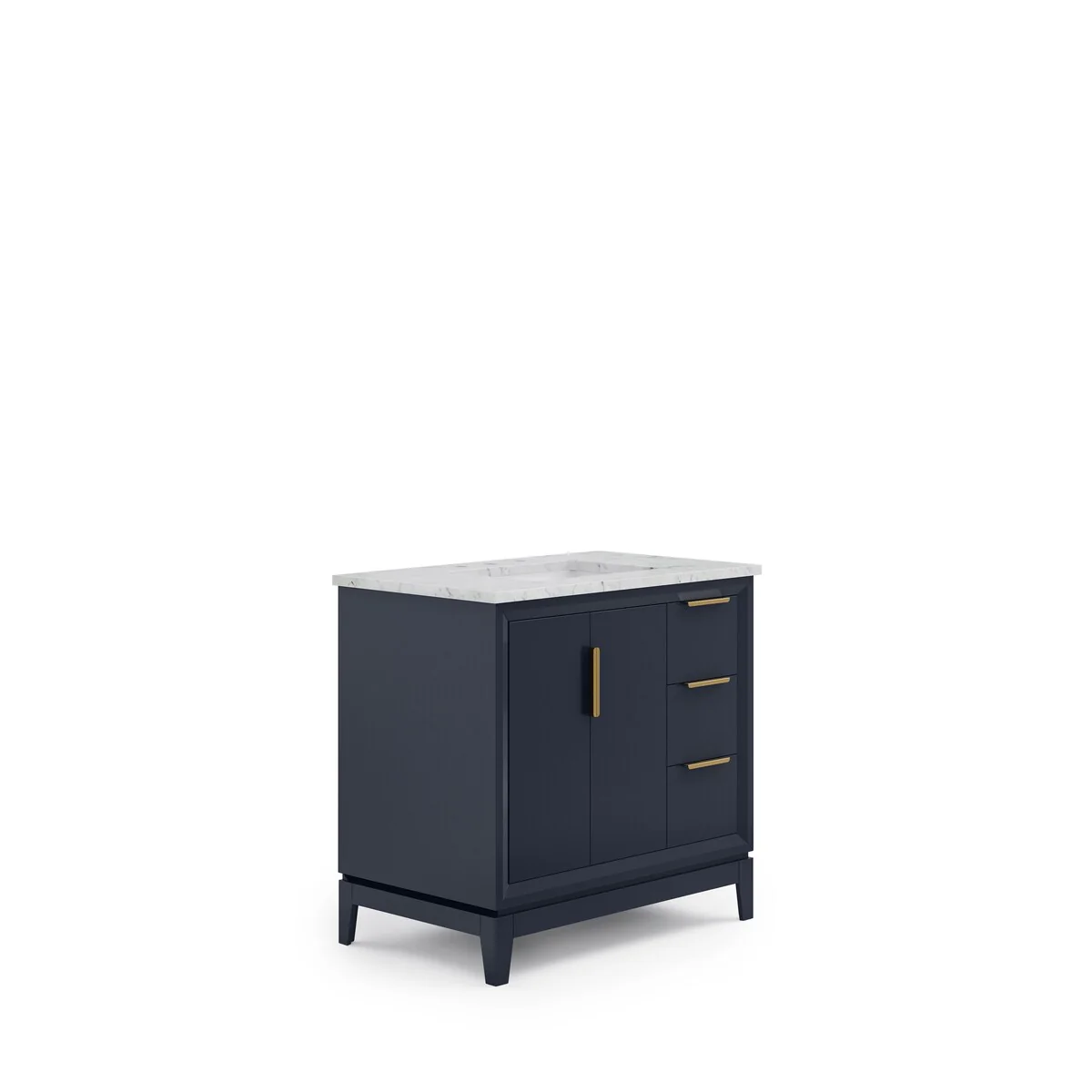 Elizabeth 36-Inch Single Sink Carrara White Marble Vanity
