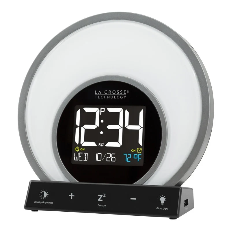La Crosse W74146 Soluna S Sunrise Light Digital Alarm Clock with USB