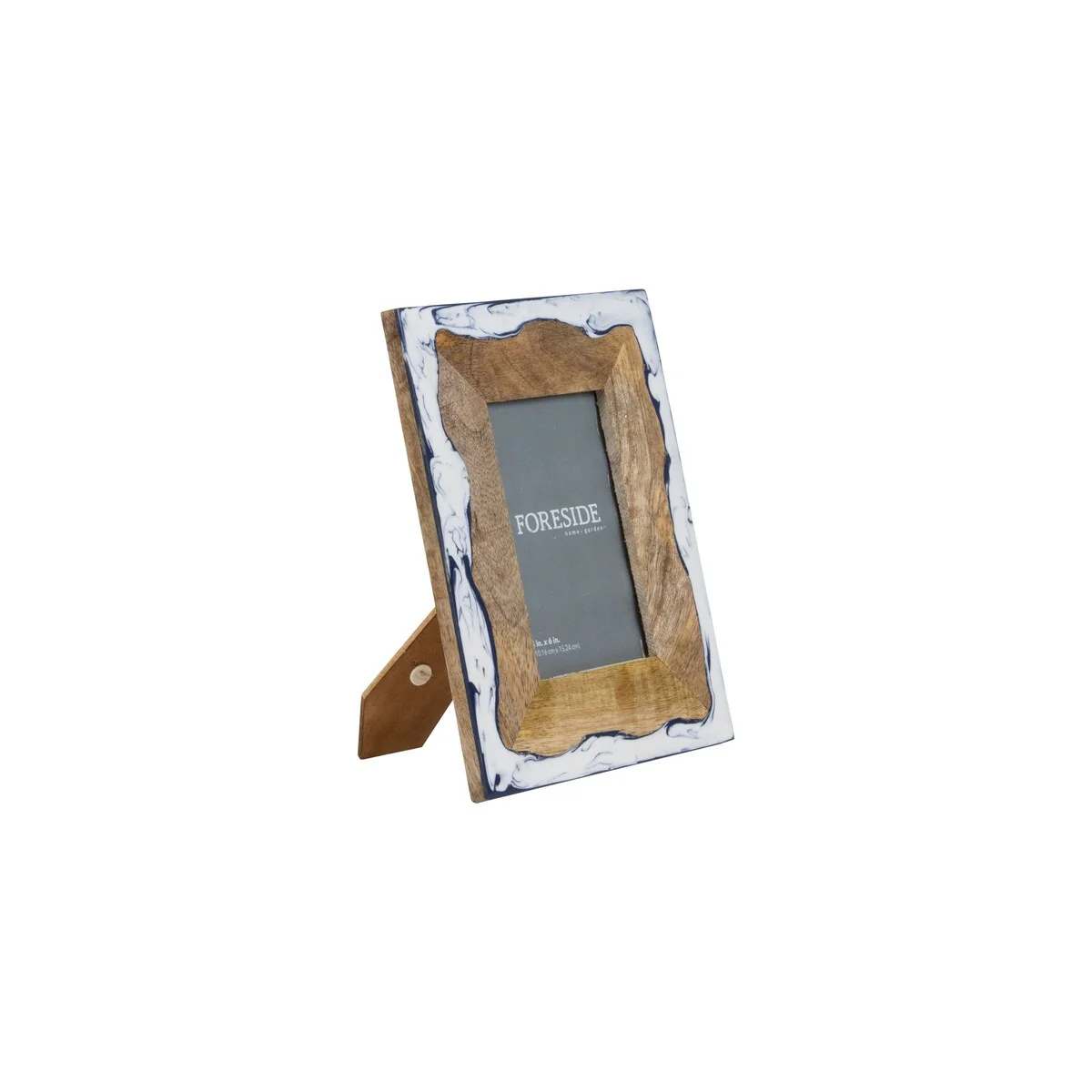 Foreside Home & Garden 4 x 6 inch Decorative Wood and Marbled Resin Picture Frame