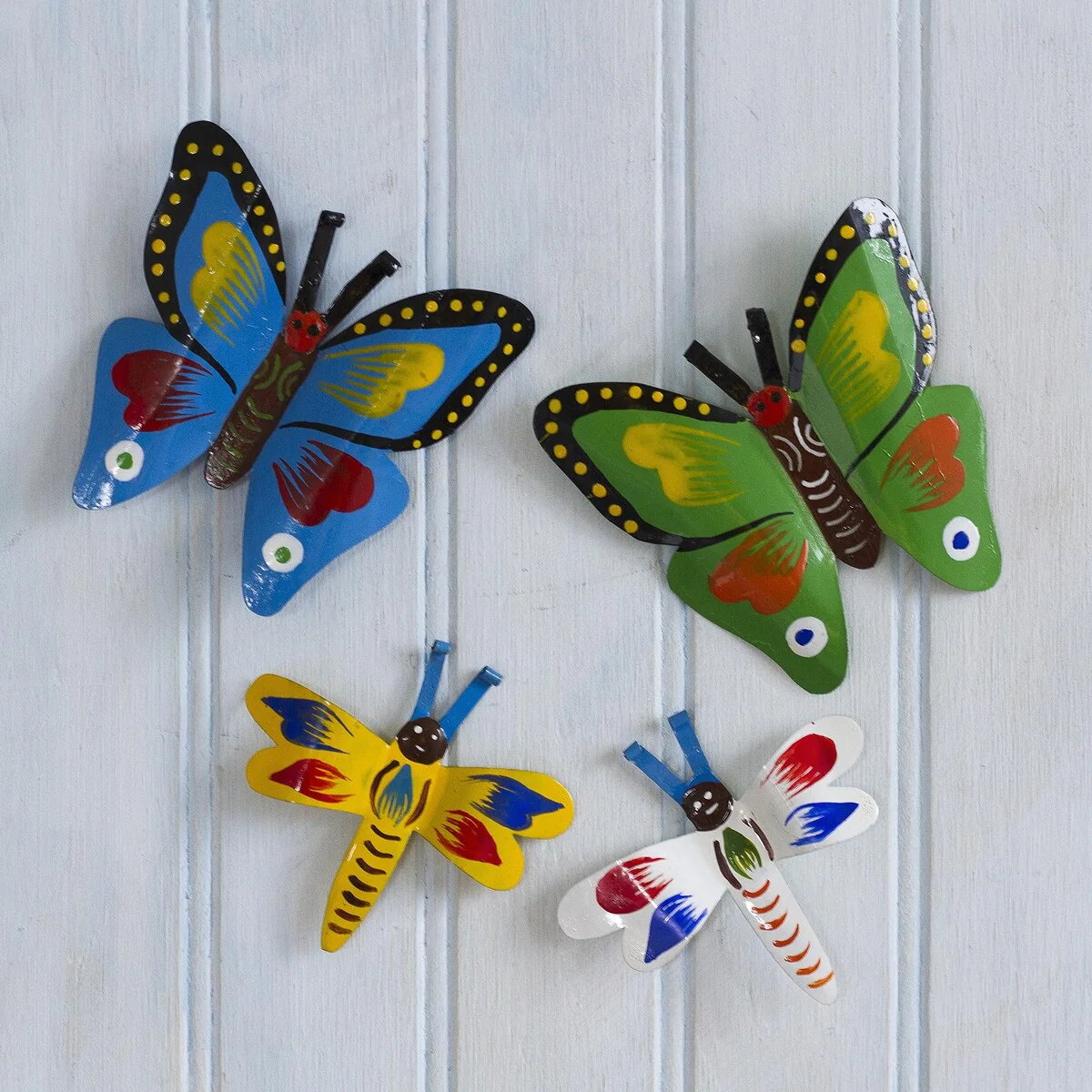 Novica Handmade Butterflies And Dragonflies Magnets (Set Of 4)