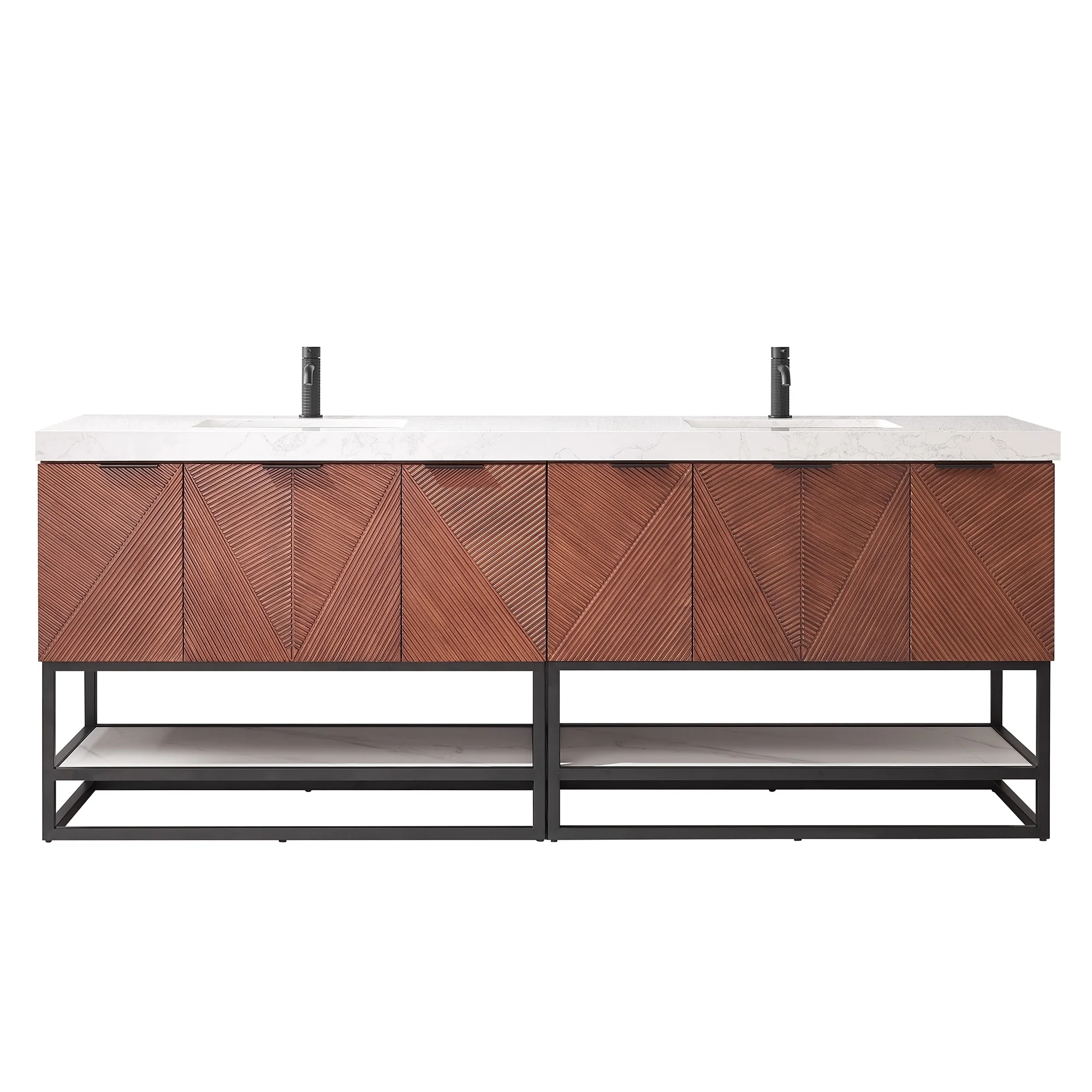 Mahon Double Bath Vanity with Composite Stone Top without Mirror