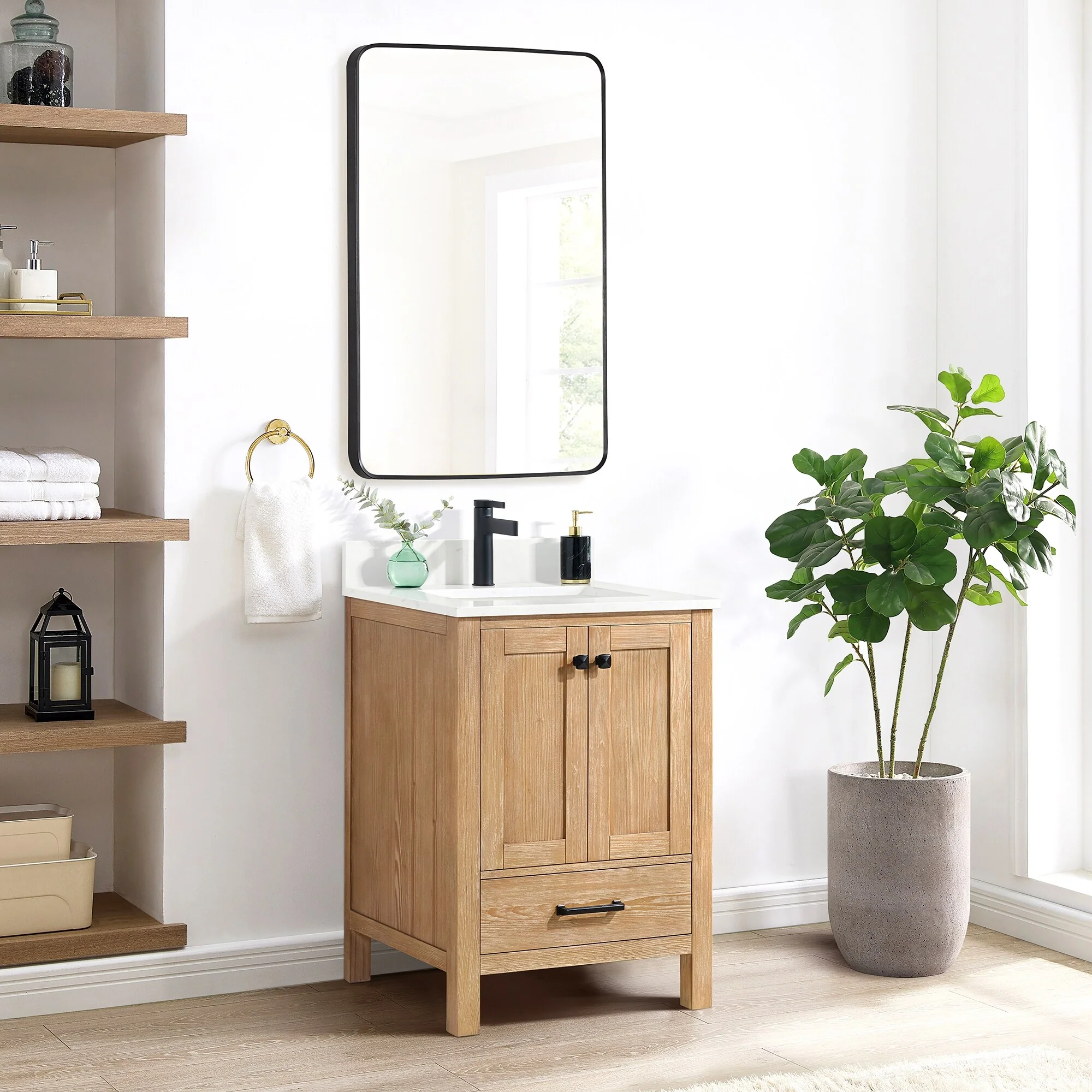 Shannon Bath Vanity with Composite Stone Countertop without Mirror