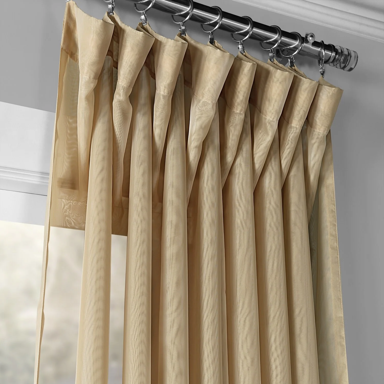 Exclusive Fabrics Extra Wide Double Layer Sheer Curtains (1 Panel) - Elegant Window Treatment