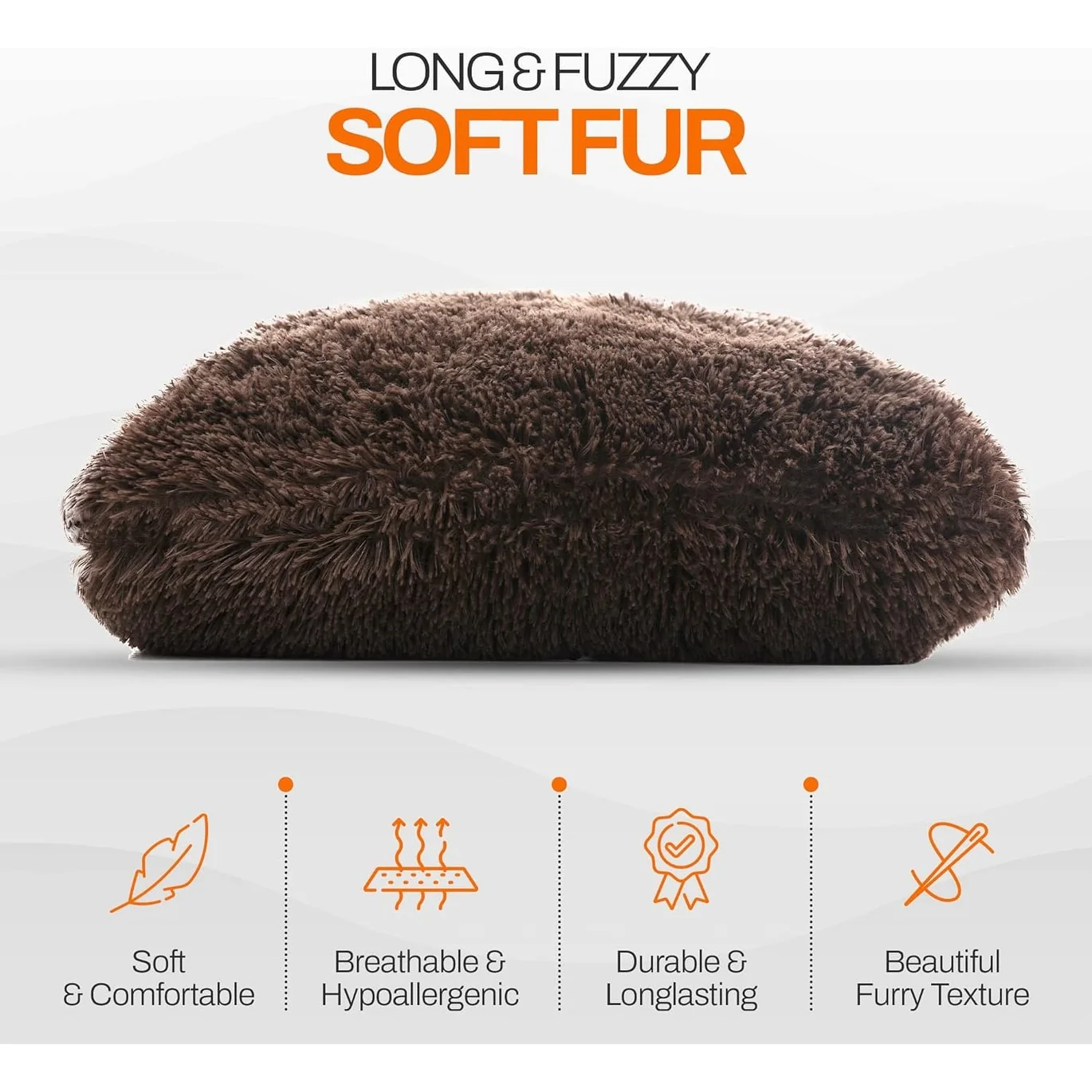 Cheer Collection Shaggy Long Hair Throw Pillows (Set of 2)