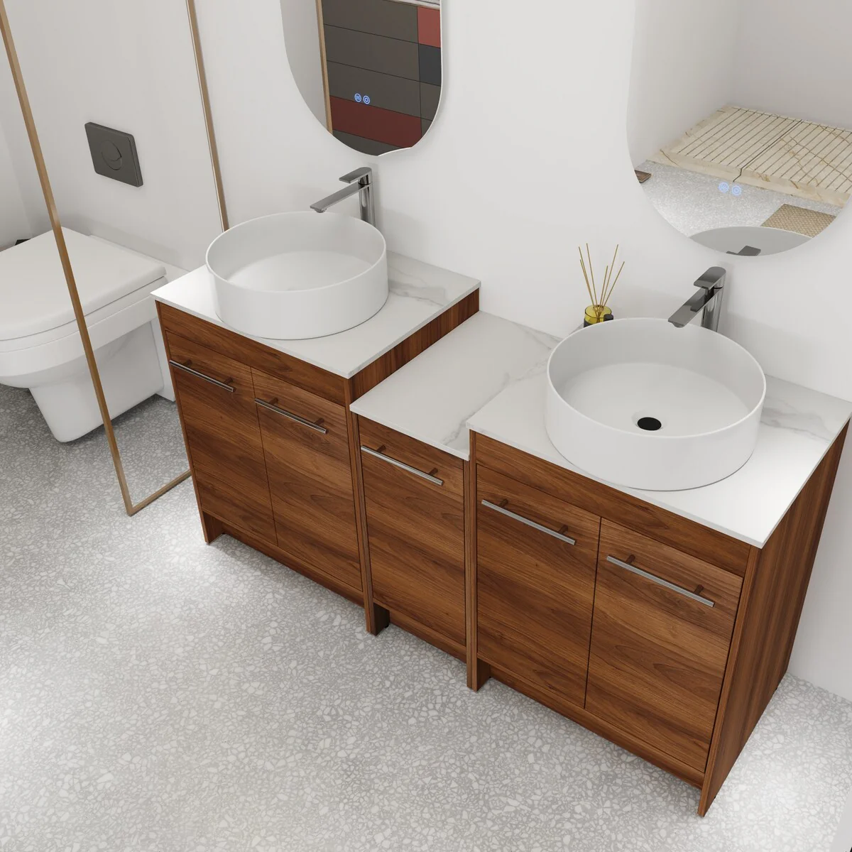 Bathroom Vanity With Sink In 24/36/48/60 Inch, Freestanding Bathroom Vanity With Soft Close Door