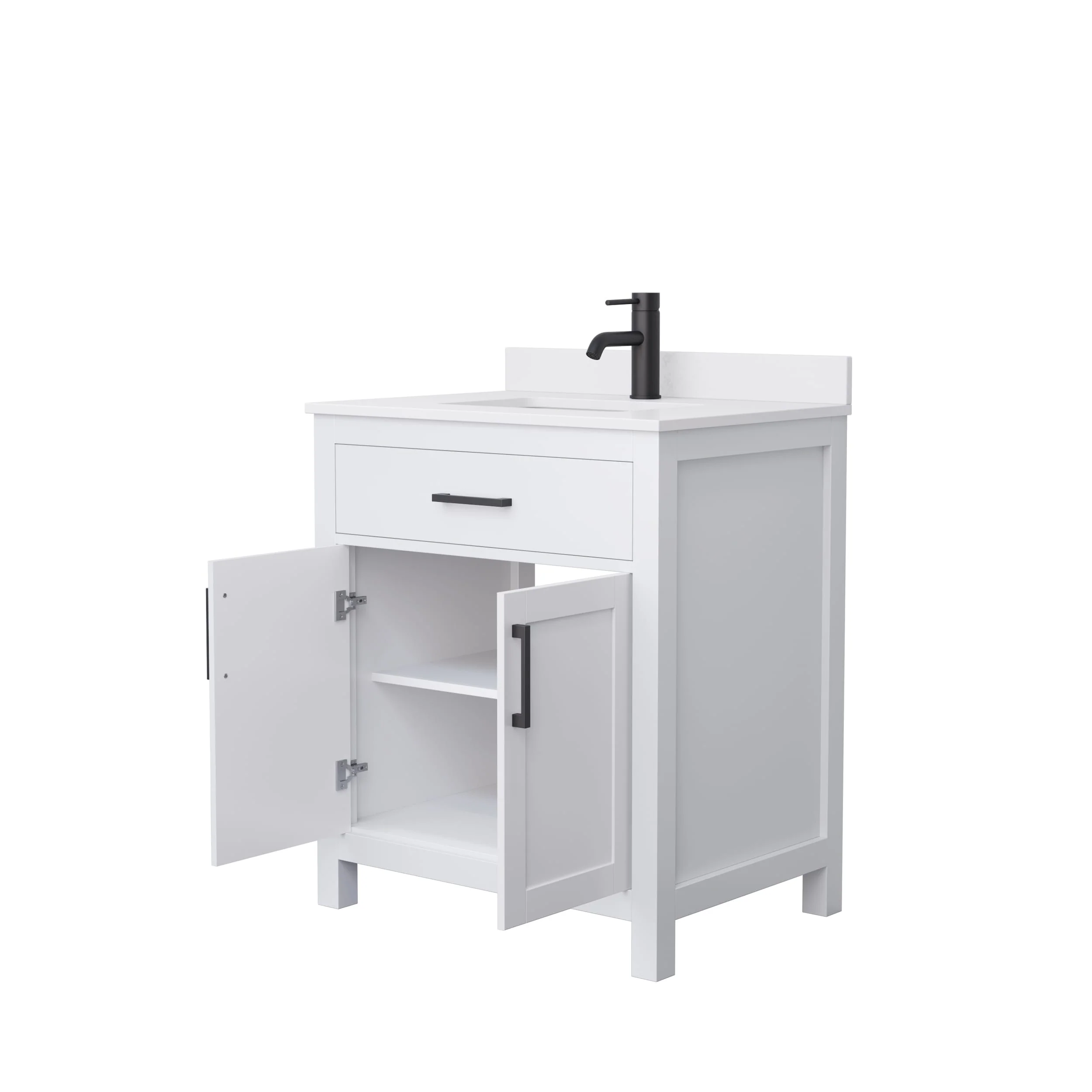 Beckett 30 Inch Single Vanity, Cultured Marble Top
