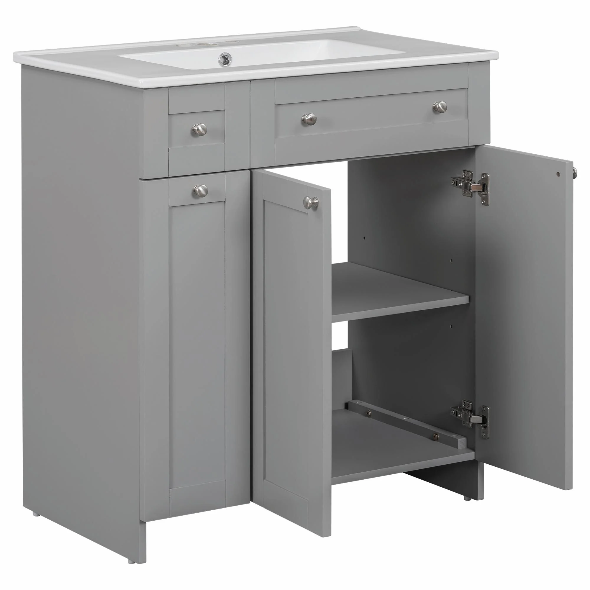 30-Inch Bathroom Vanity with Ceramic Sink Combo
