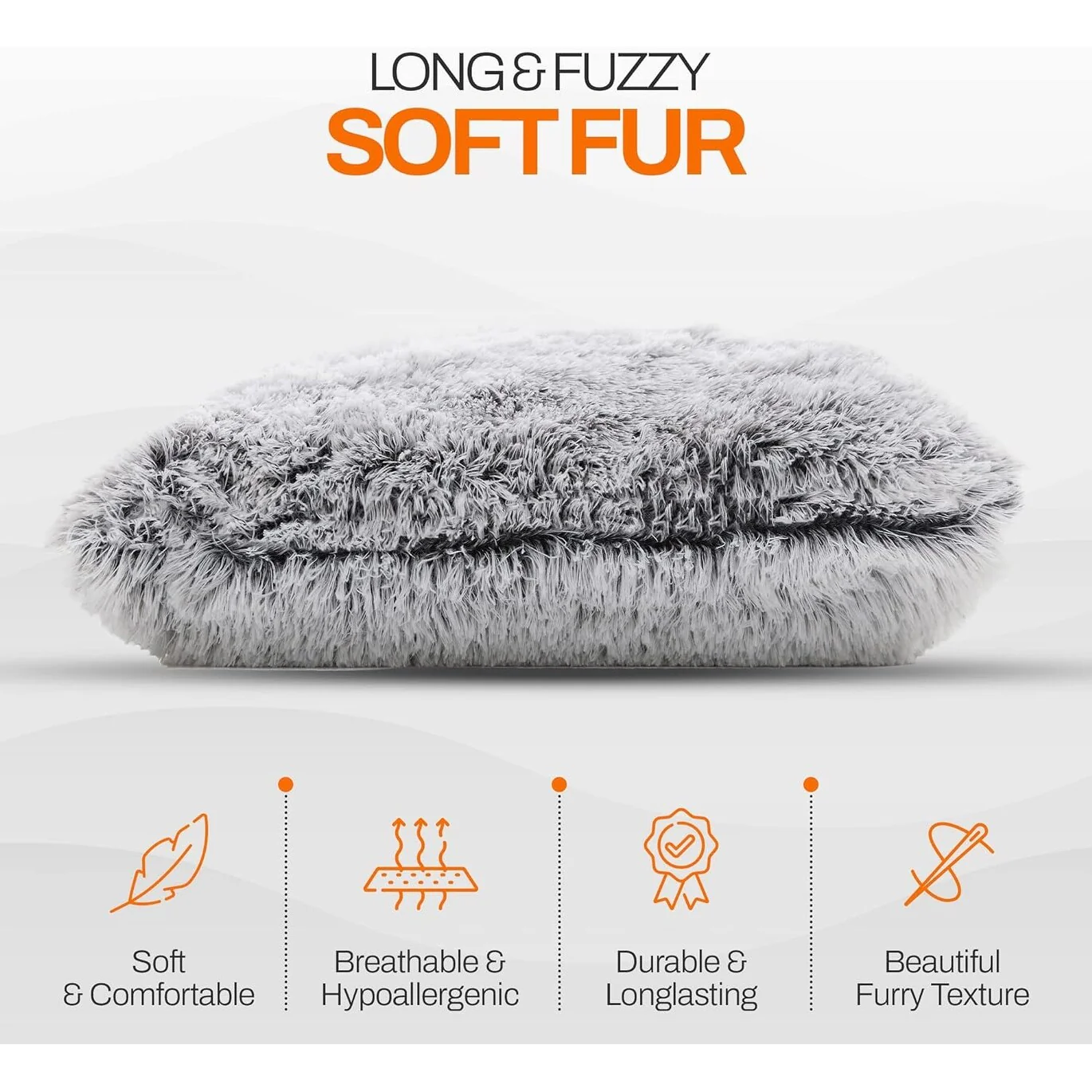 Cheer Collection Shaggy Long Hair Throw Pillows (Set of 2)