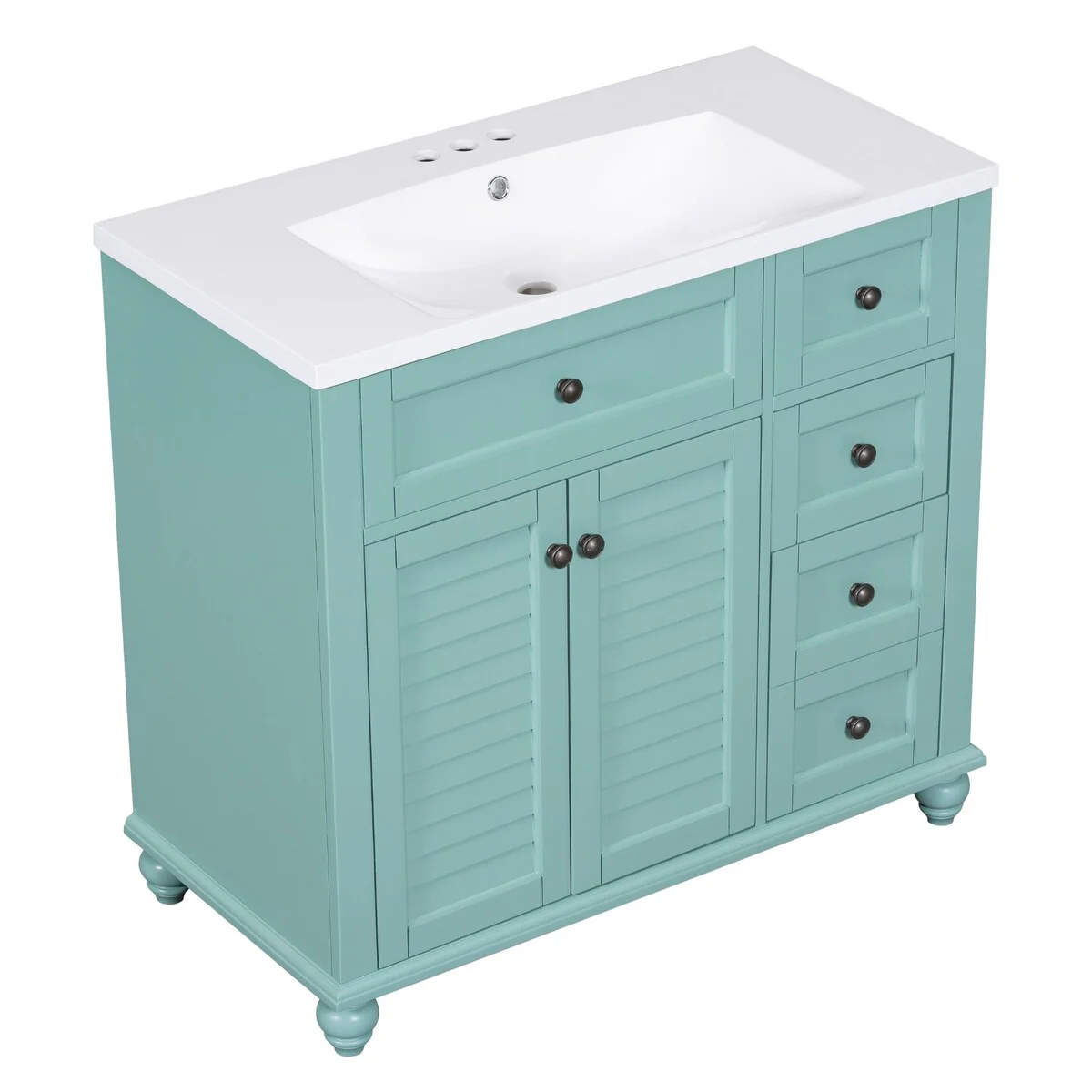 Solid Wood Frame Bathroom Storage Cabinet