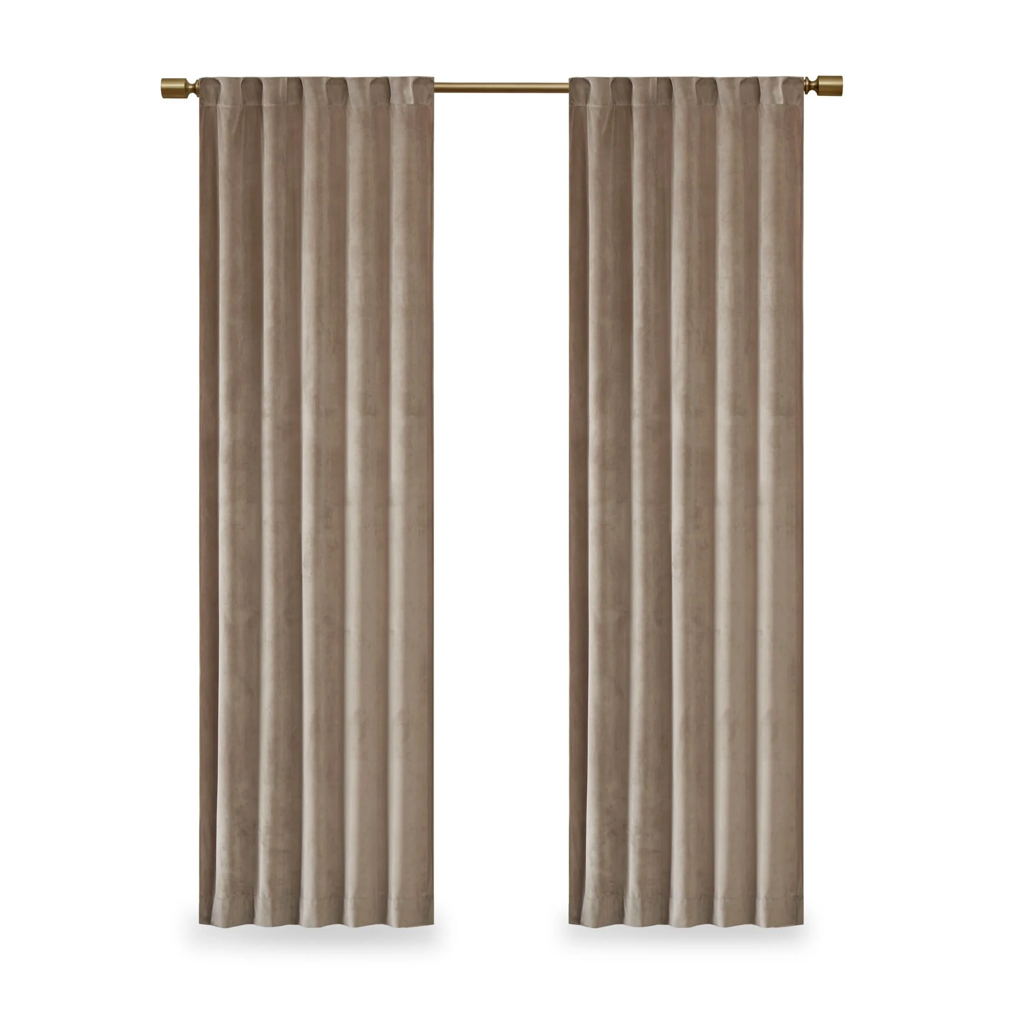 510 Design Garett Room Darkening Poly Velvet Rod Pocket/Back Tab Curtain Panel Pair