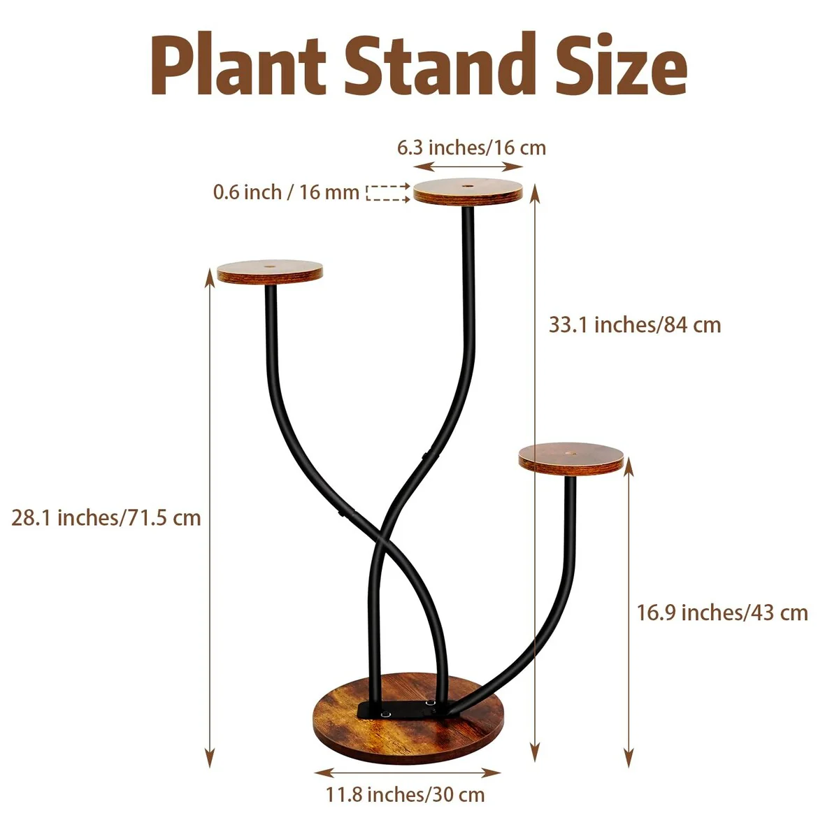 3-Tier Flower Stand for Multiple Green Plants Corner Potted Holder