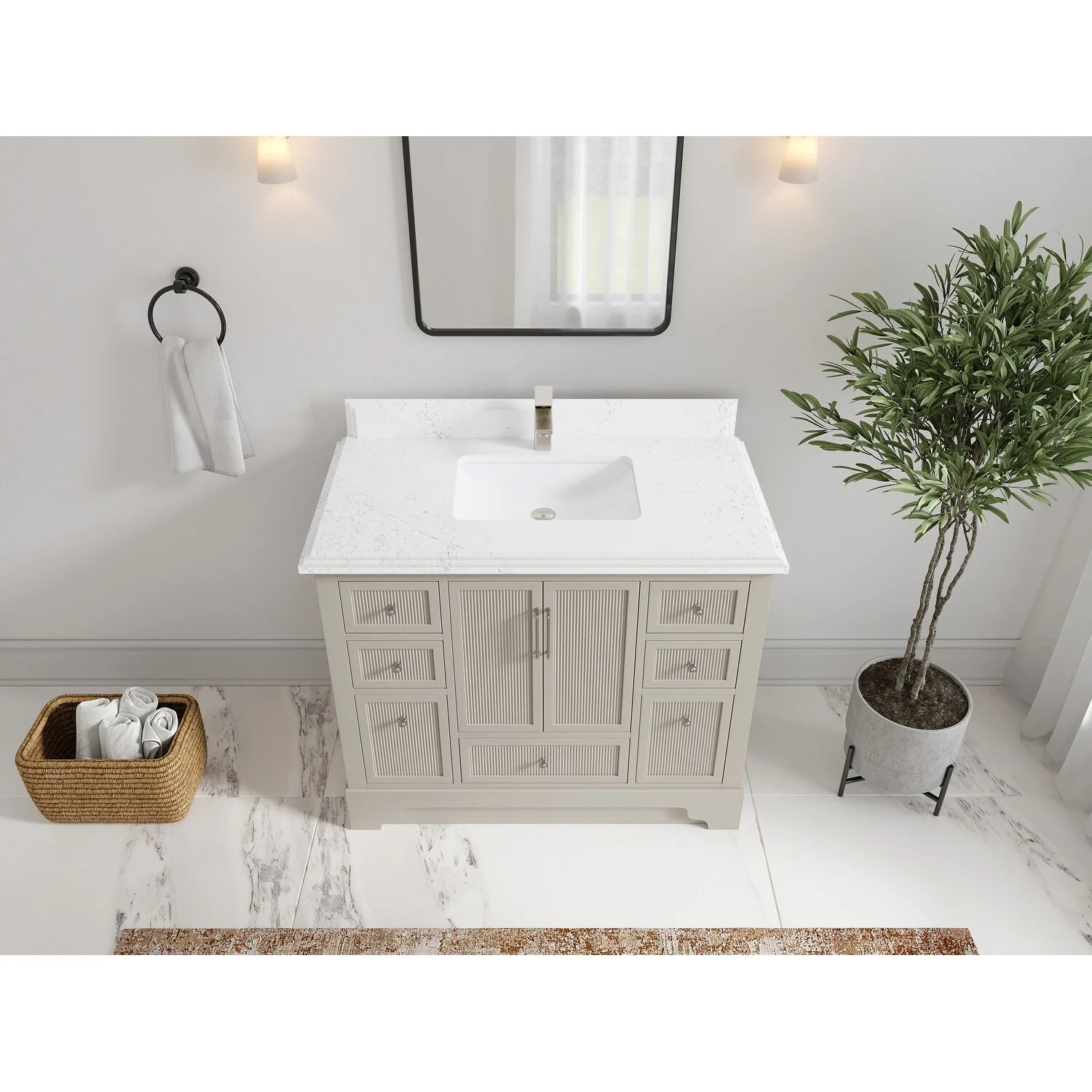 Willow Collections 42 in. W x 22 in. D Alys Single Sink Bathroom Vanity with Countertop