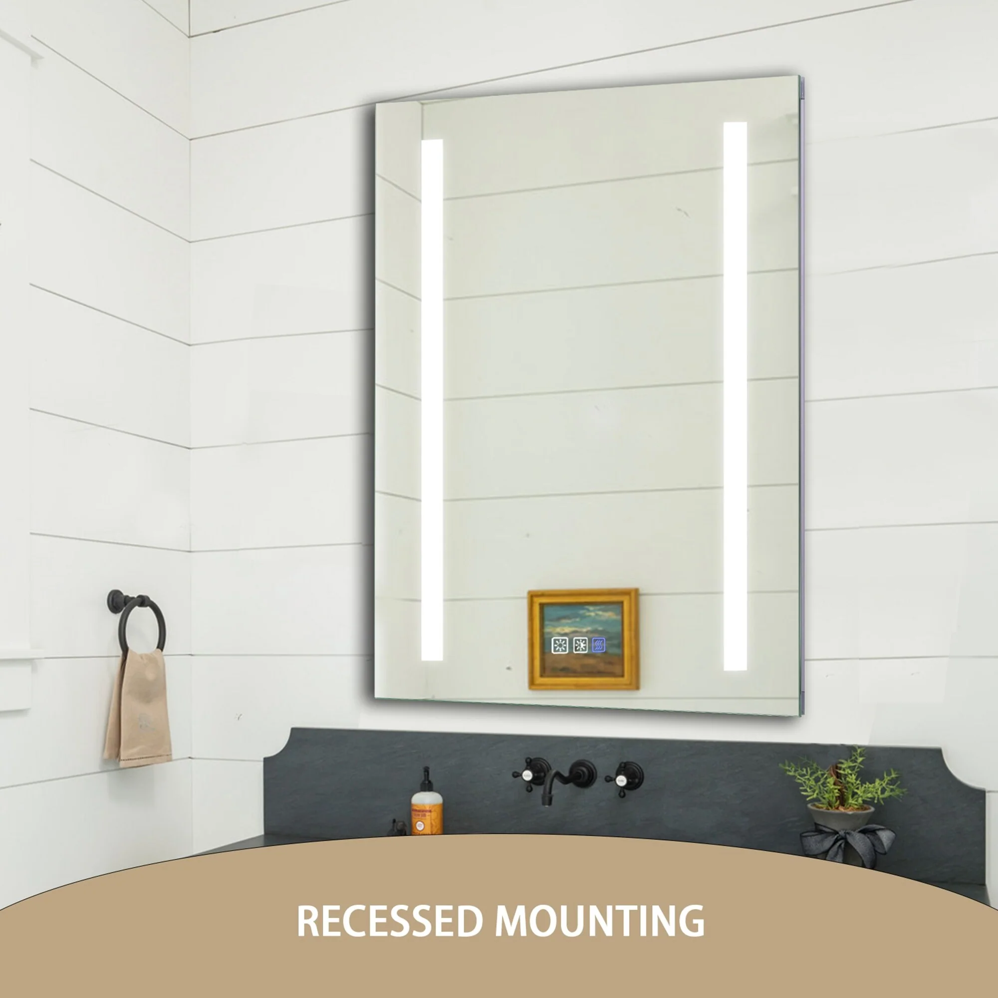 20''x26'' Recessed or Surface Mounted Anti-Fog LED Lighted Bathroom Medicine Cabinet with Mirror