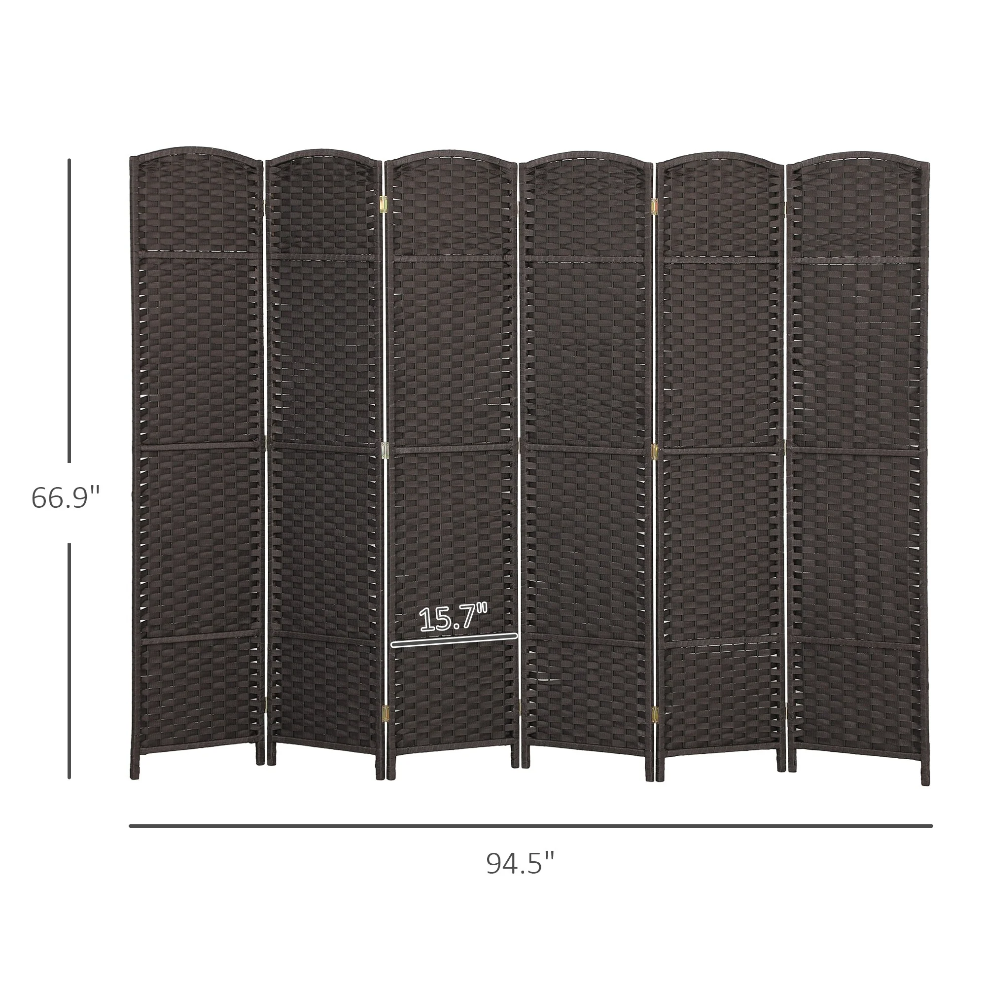 HOMCOM Room Divider, 6 Panel Folding Privacy Screen, 5.6' Tall Freestanding Wall Partition