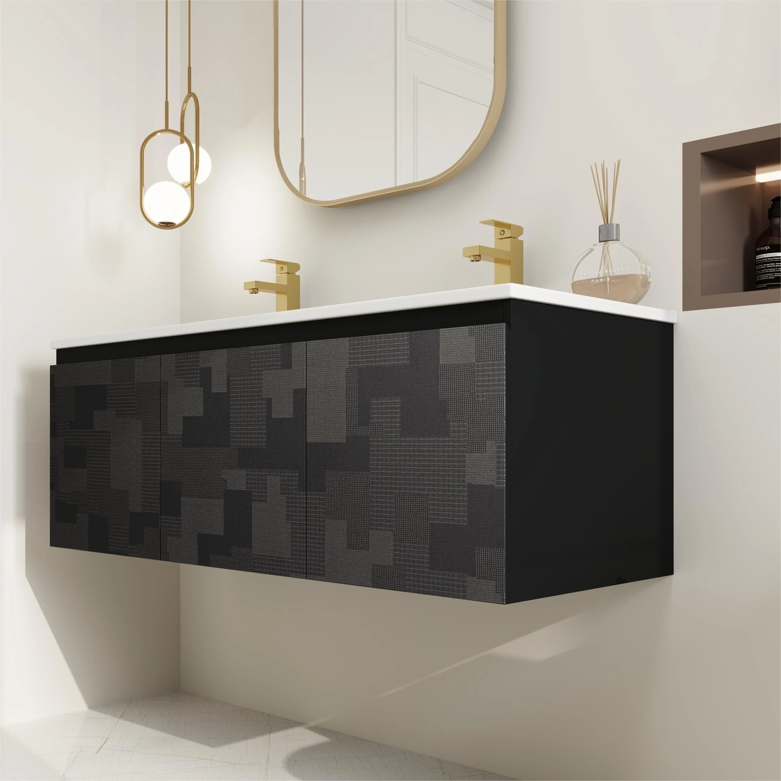 BNK 24/30/48 Inch Double Sink Bathroom Vanity with Soft Close Door