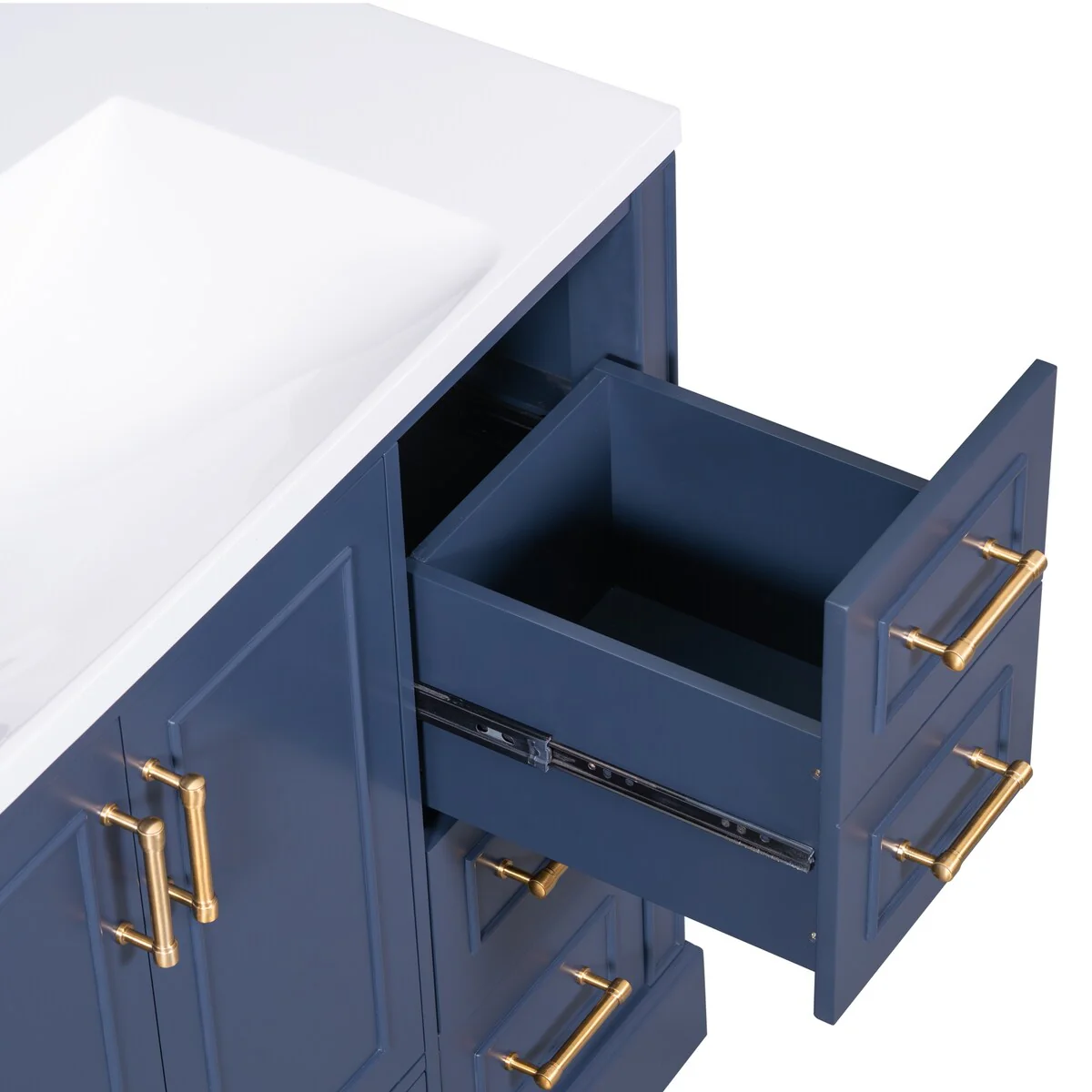 Bathroom Cabinet with Two Doors and Four Drawers