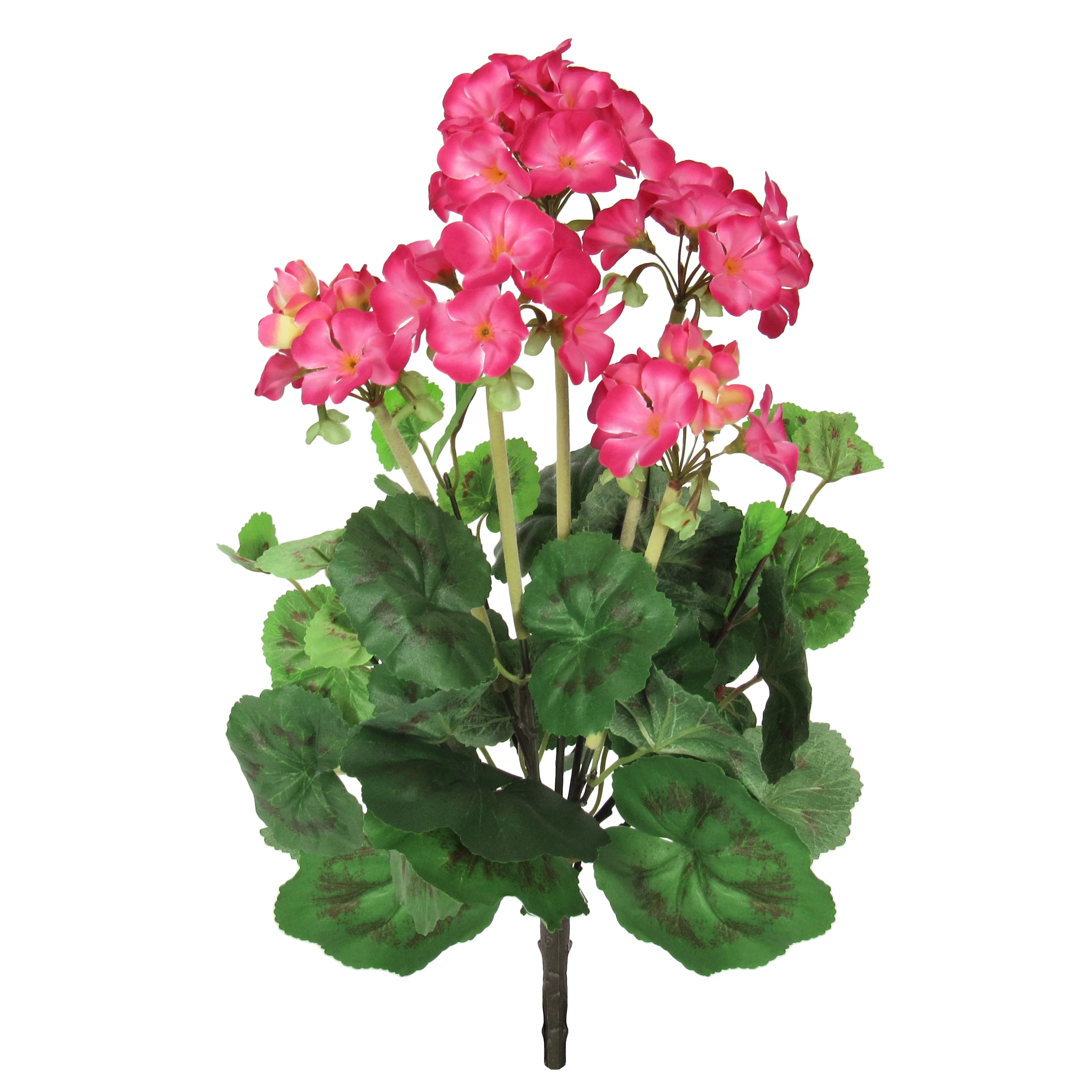 Set of 2 Beauty Pink Artificial Geranium Flower Stem Bush Bouquet 16in - 16