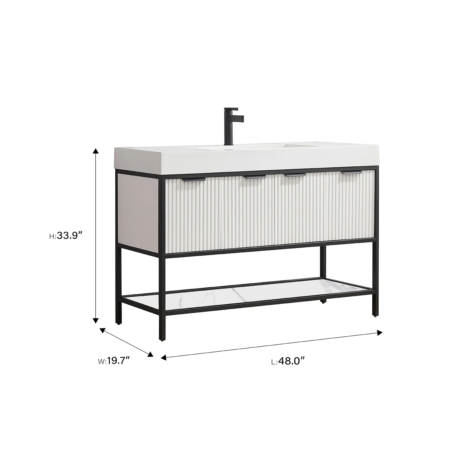 Marcilla 48 in. Single Sink Bath Vanity with Stone Sink Top