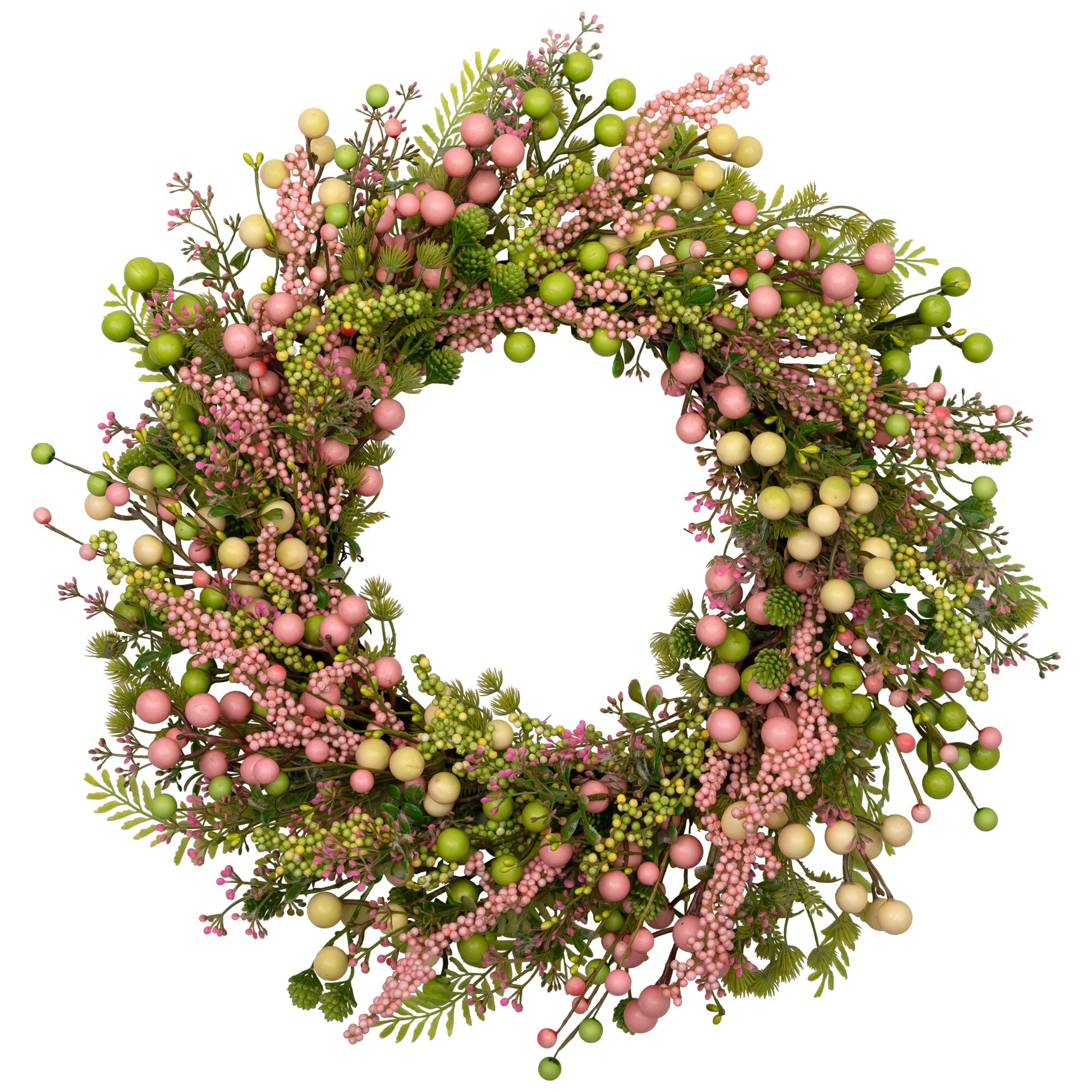 Berries and Olives Artificial Spring Wreath - 25