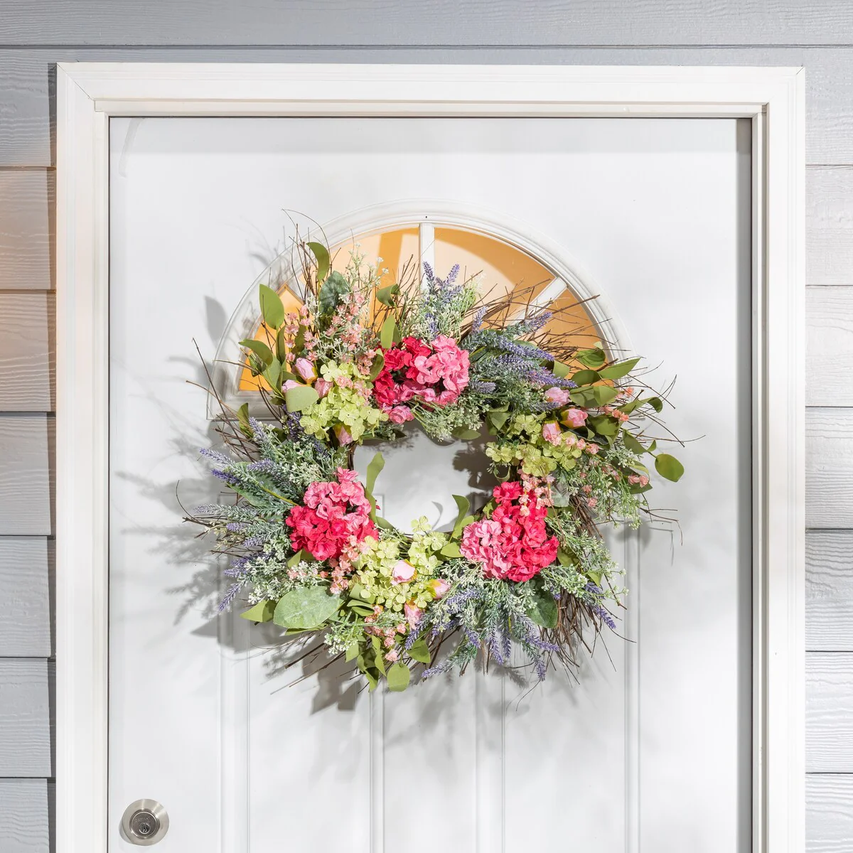 24 in. Natural Mixed Flower Wreath