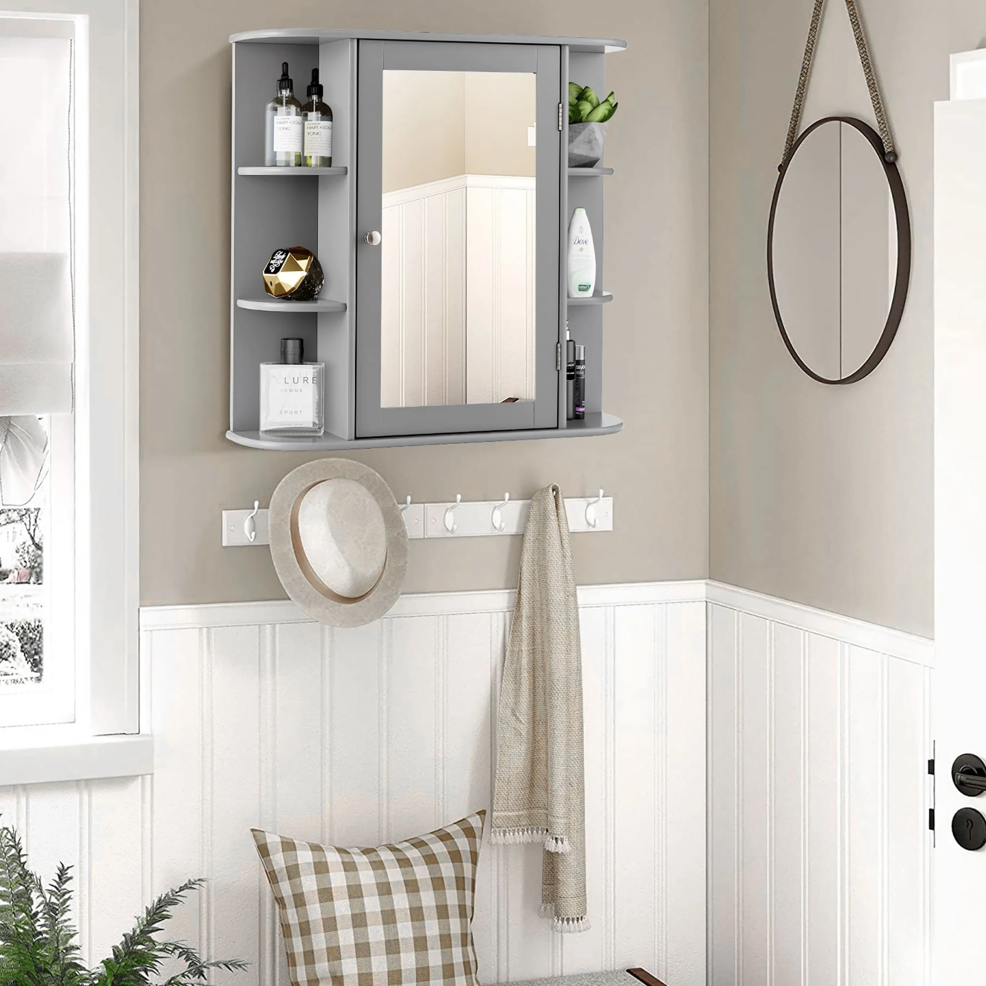 Wall Mounted Bathroom Storage Cabinet Medicine Cabinet with Mirror