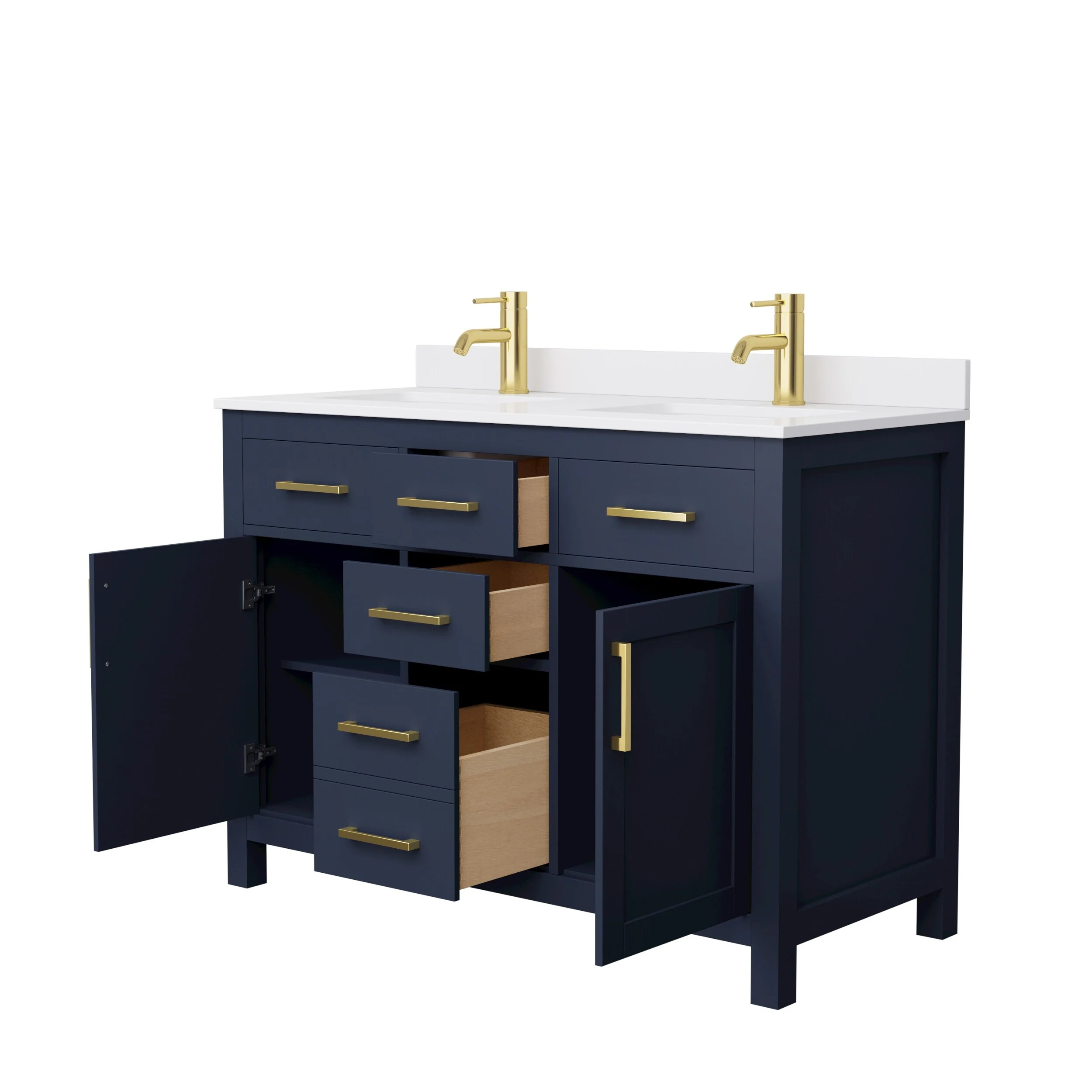Beckett 48 Inch Double Vanity, Cultured Marble Top