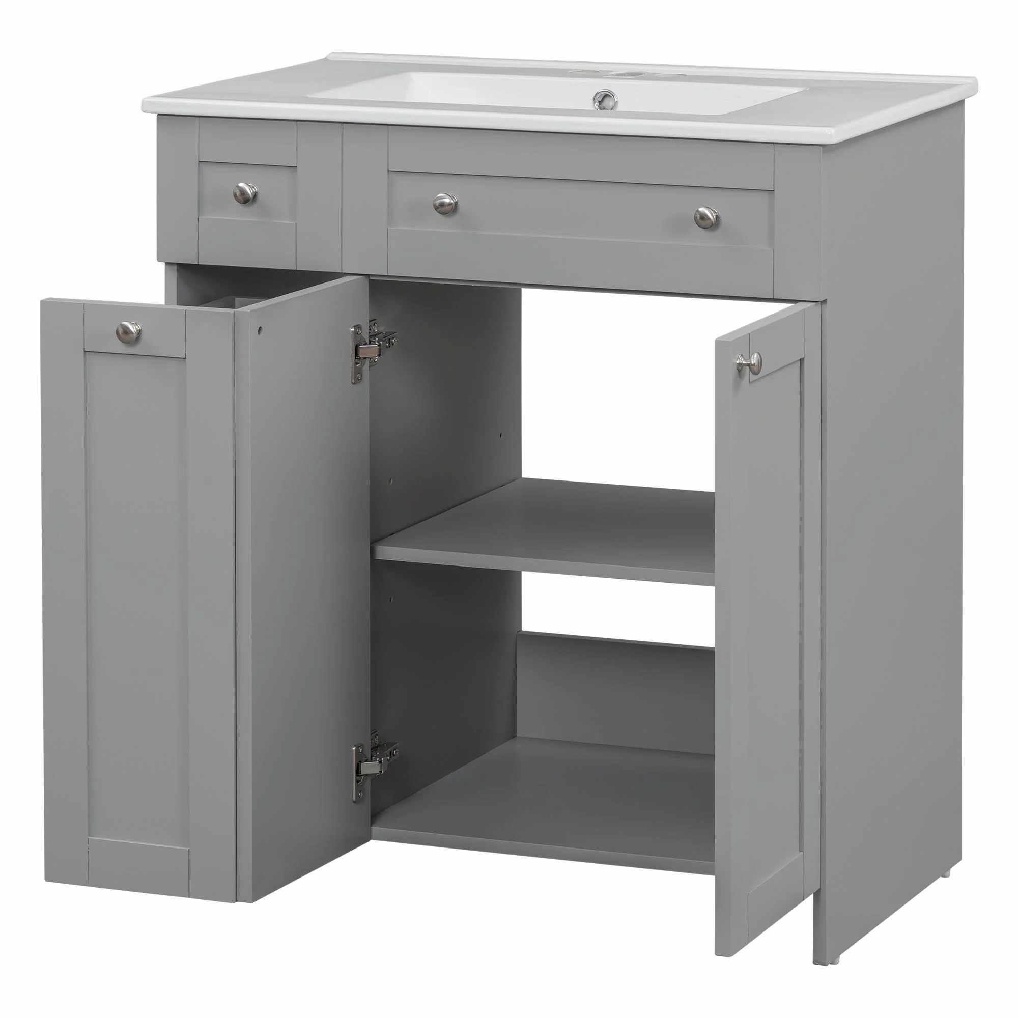 30-Inch Bathroom Vanity with Ceramic Sink Combo