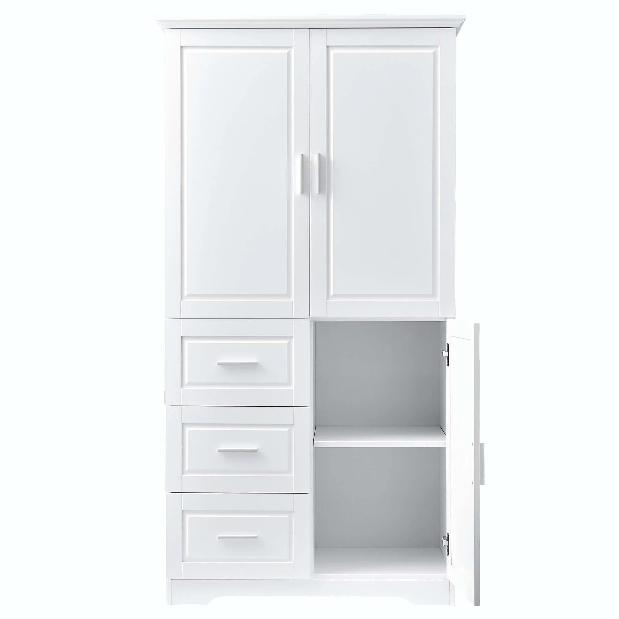 Bathroom Storage Cabinet with Drawers and Adjustable Shelf