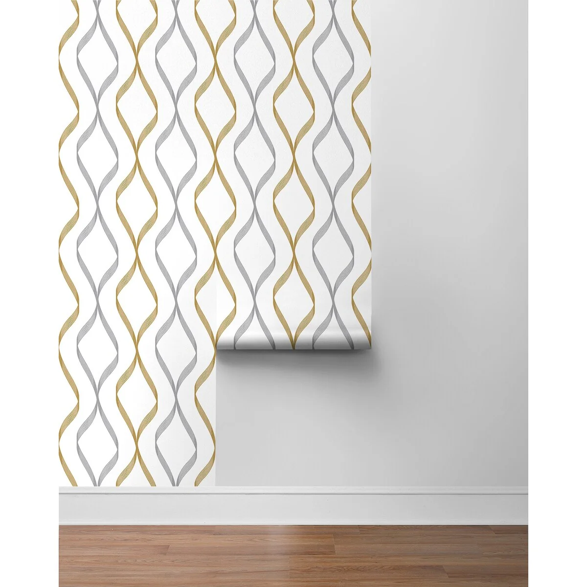 NextWall Ogee Ribbon Peel and Stick Wallpaper