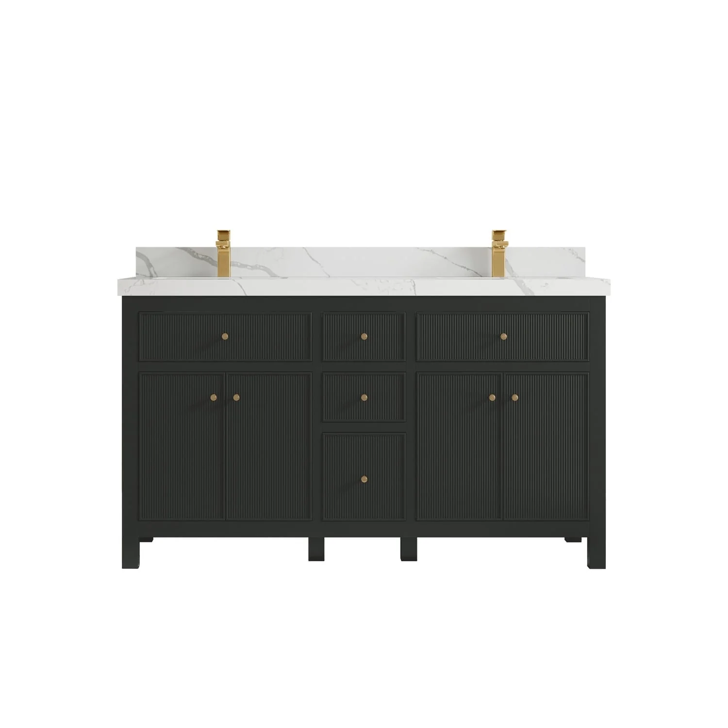 Willow Collections 60 in. W x 22 in D. Sonoma Free Standing Reeded Double Sink Bathroom Vanity with Countertop
