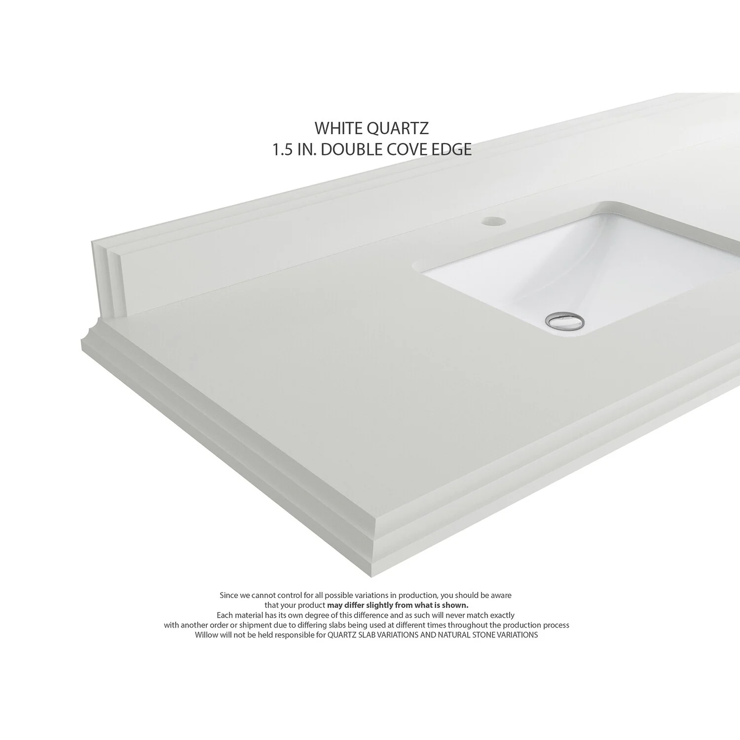 Willow Collections 48 in. W x 22 in. D Aberdeen Single Bowl Sink Bathroom Vanity with Countertop