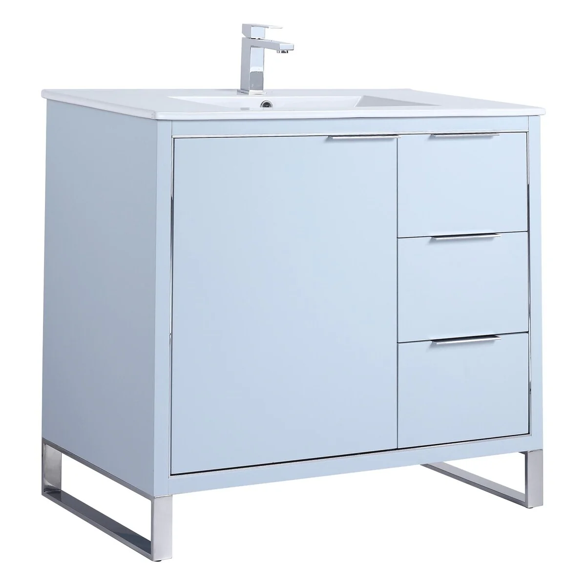 Fine Fixtures Opulence Collection Bathroom Vanity with White Ceramic Sink