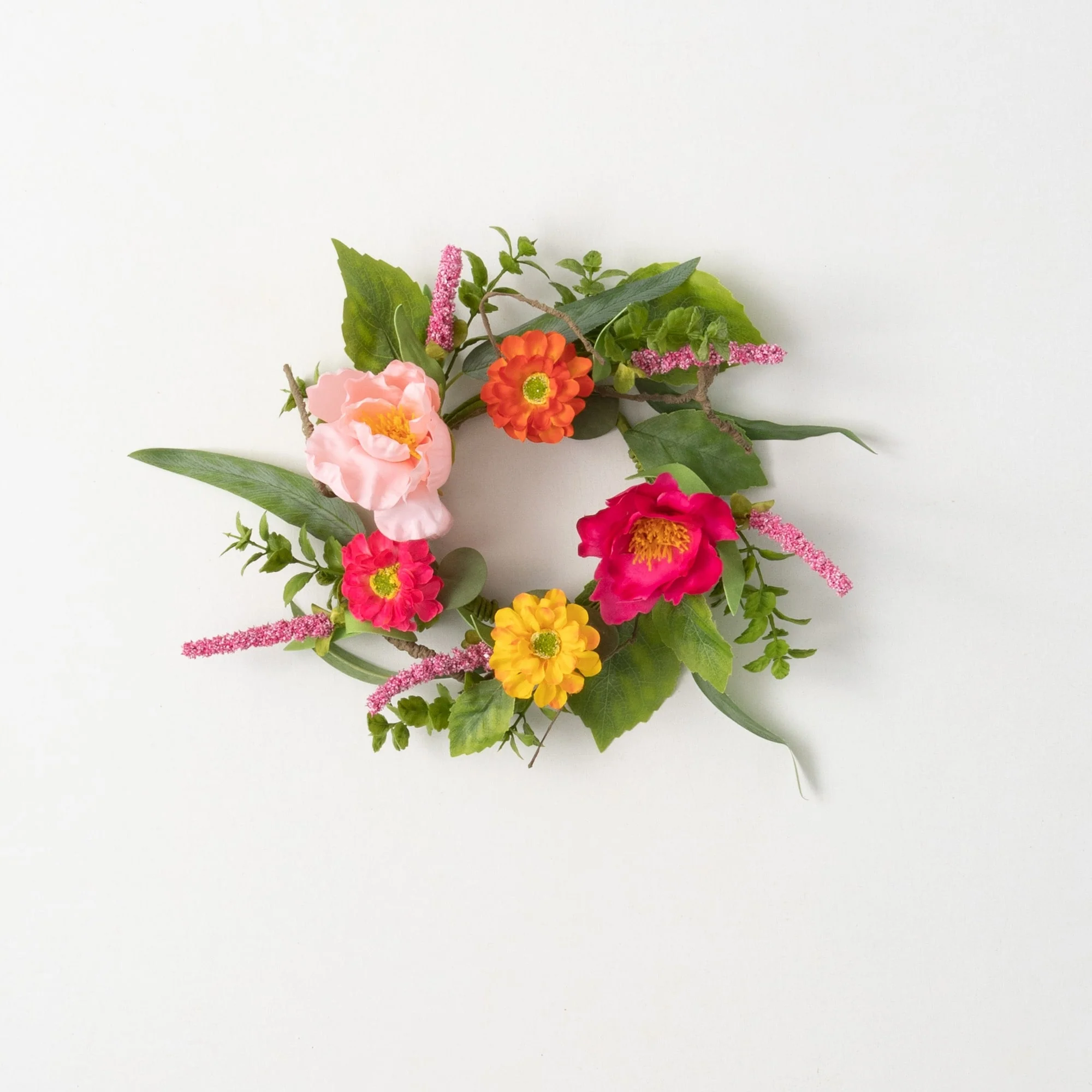 Sullivans Artificial Vibrant Floral Wreath; Pink