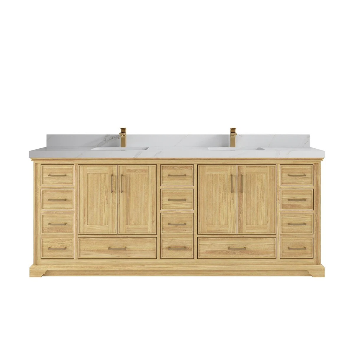 Willow Collections 84 in. W x 22 in. D Charlotte Teak Double Sink Bathroom Solid Teak Vanity with Countertop