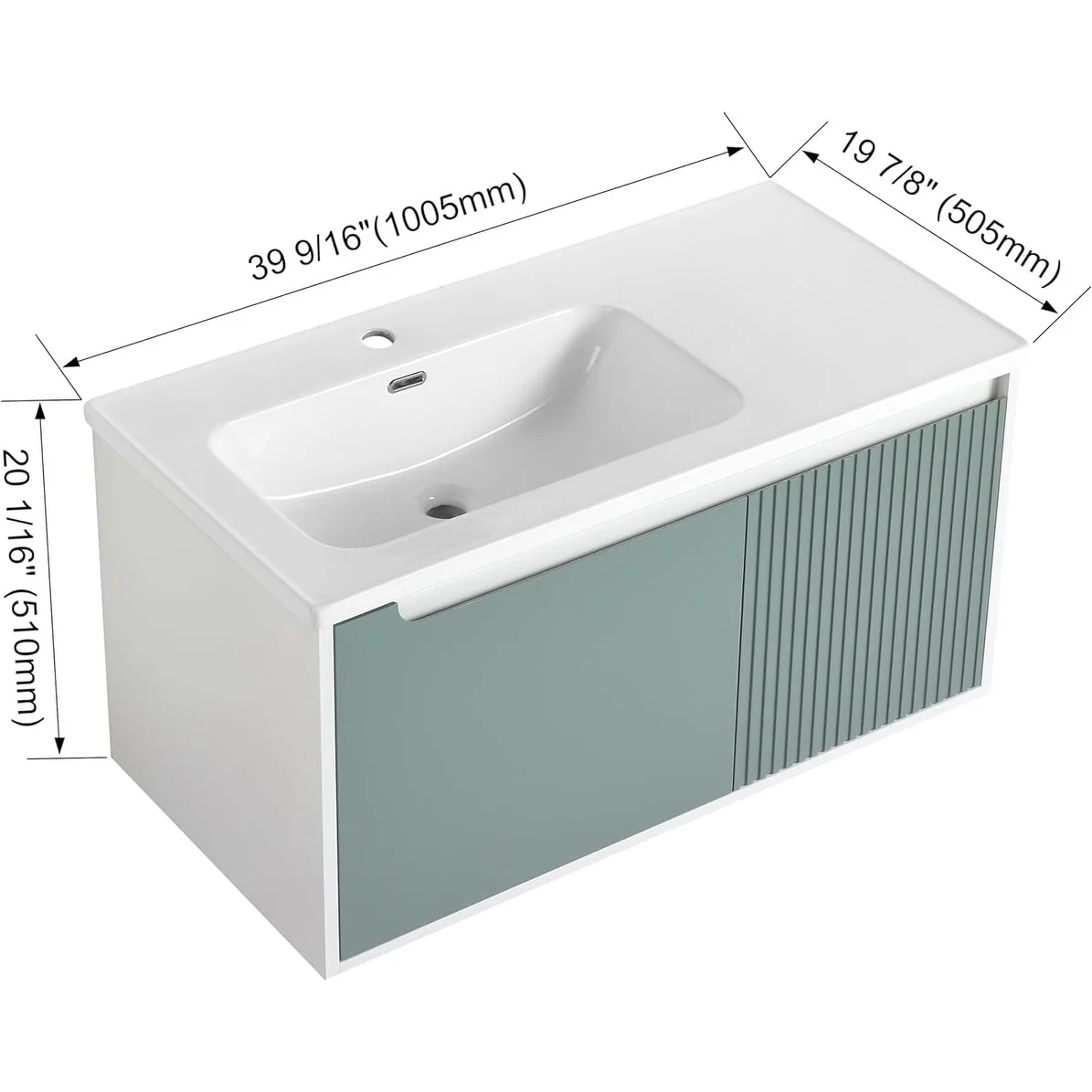 BNK 28/ 32/36/40 Inch Single Sink Bathroom Vanity with Soft Close Door, Modern Floating Vanity