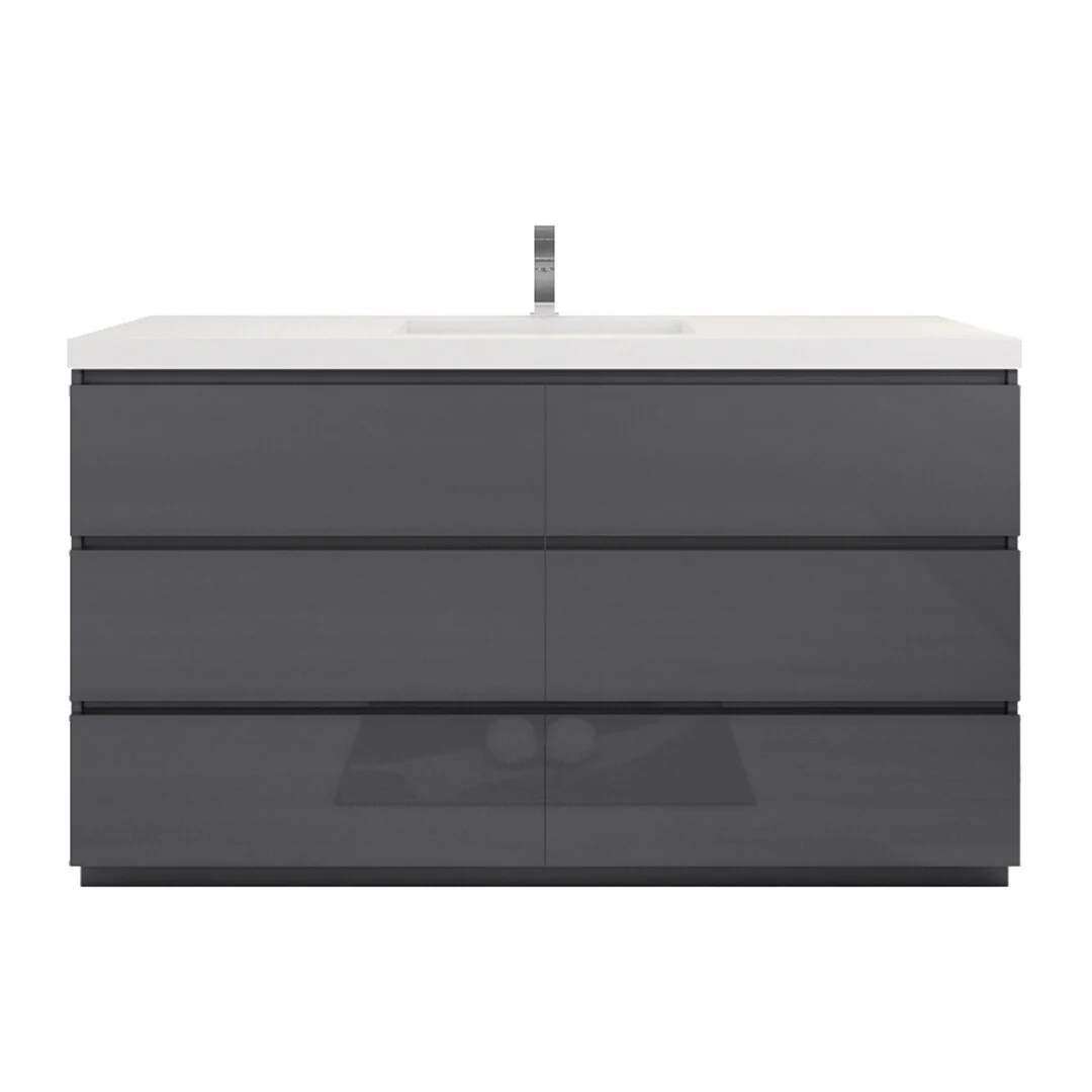 Aron 60'' Freestanding Vanity with Single Reinforced Acrylic Sink