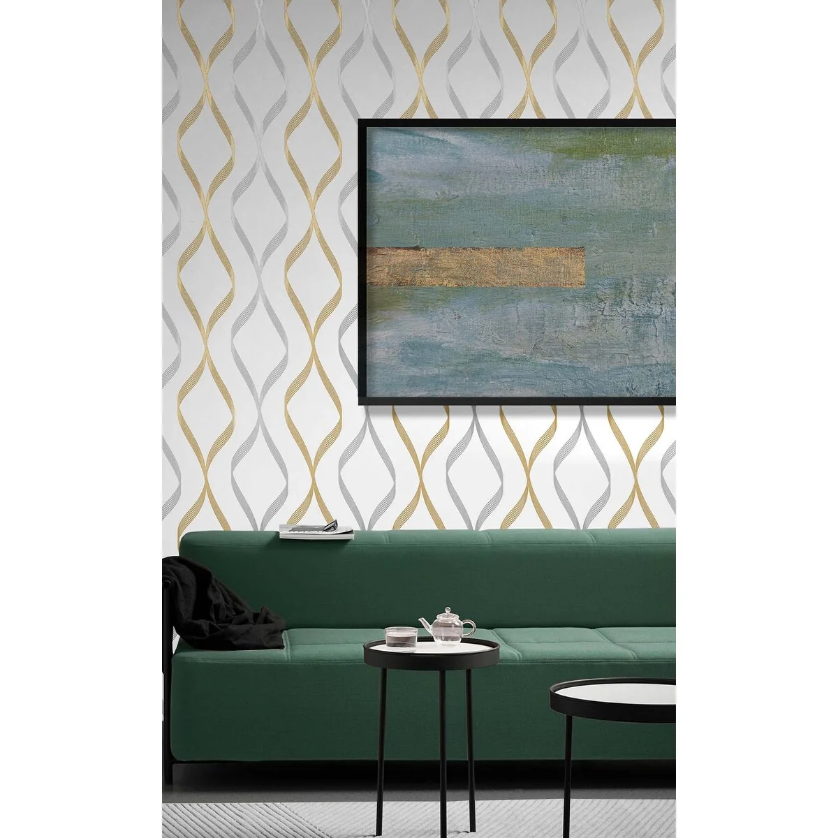 NextWall Ogee Ribbon Peel and Stick Wallpaper