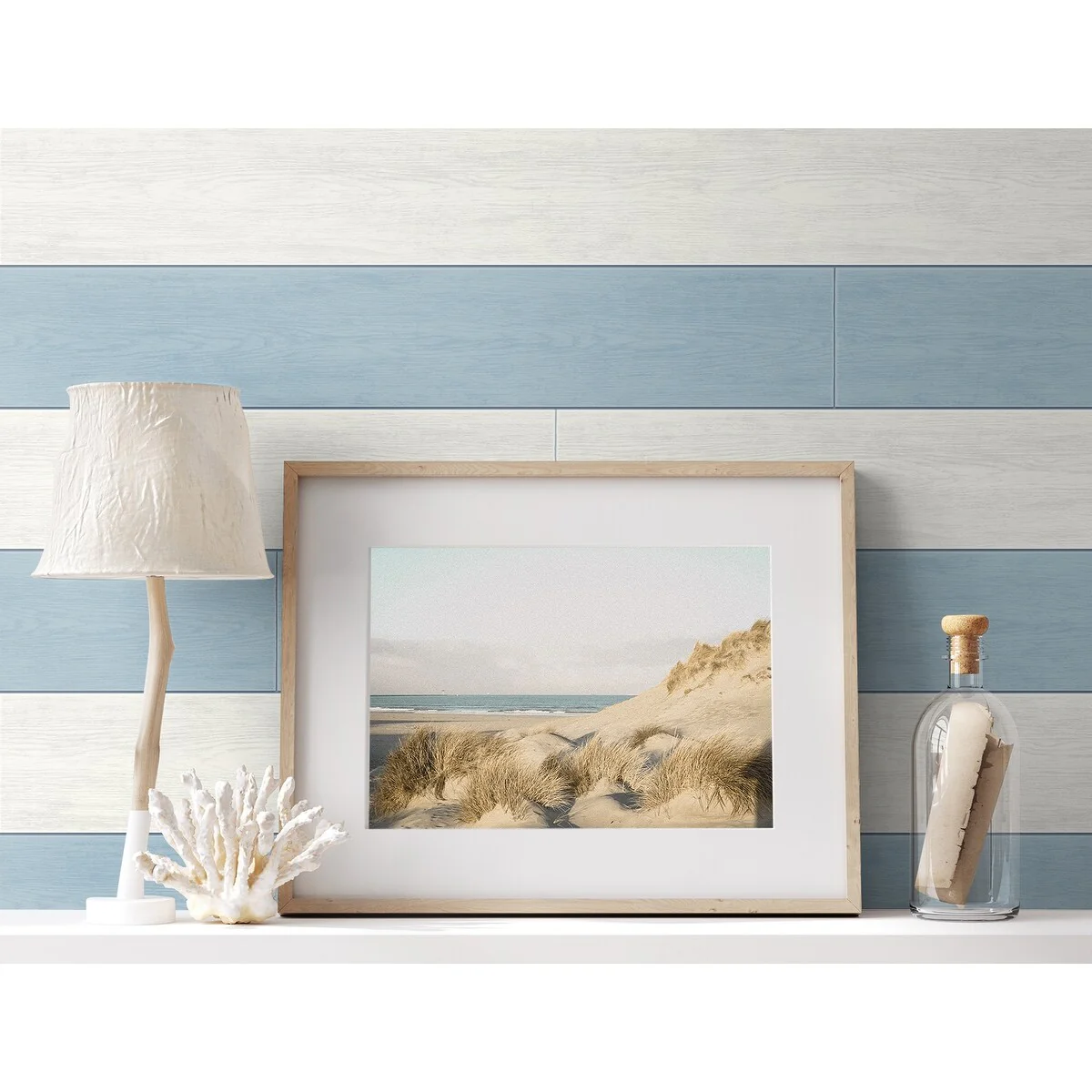NextWall Two Toned Shiplap Peel and Stick Wallpaper